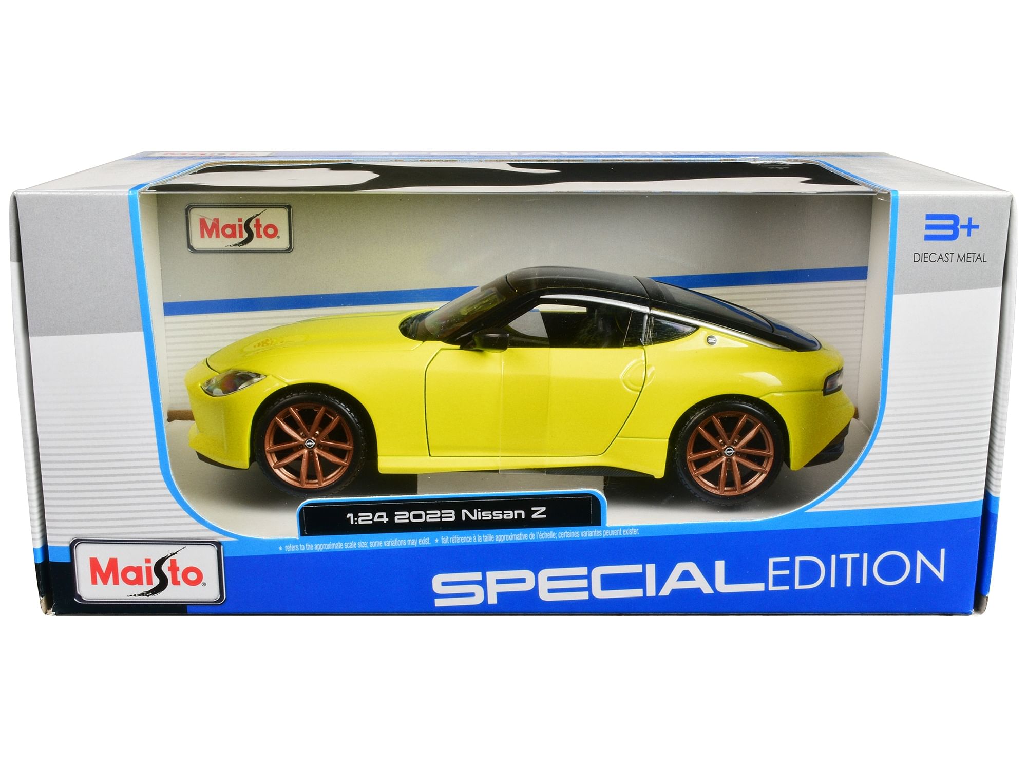 2023 Nissan Z Yellow Metallic with Black Top “Special Edition” Series 1/24 Diecast Model Car by Maisto