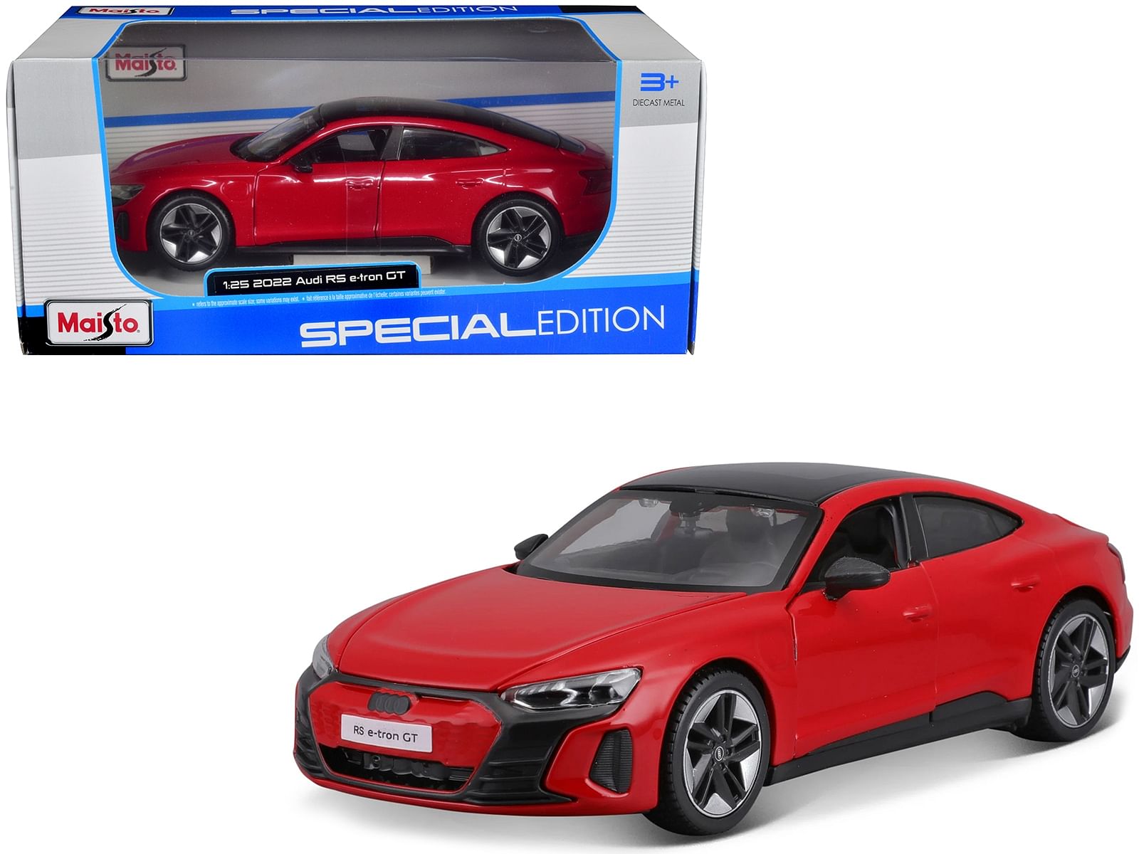 2022 Audi RS e-Tron GT Red with Black Top and Sunroof “Special Edition” Series 1/25 Diecast Model Car by Maisto