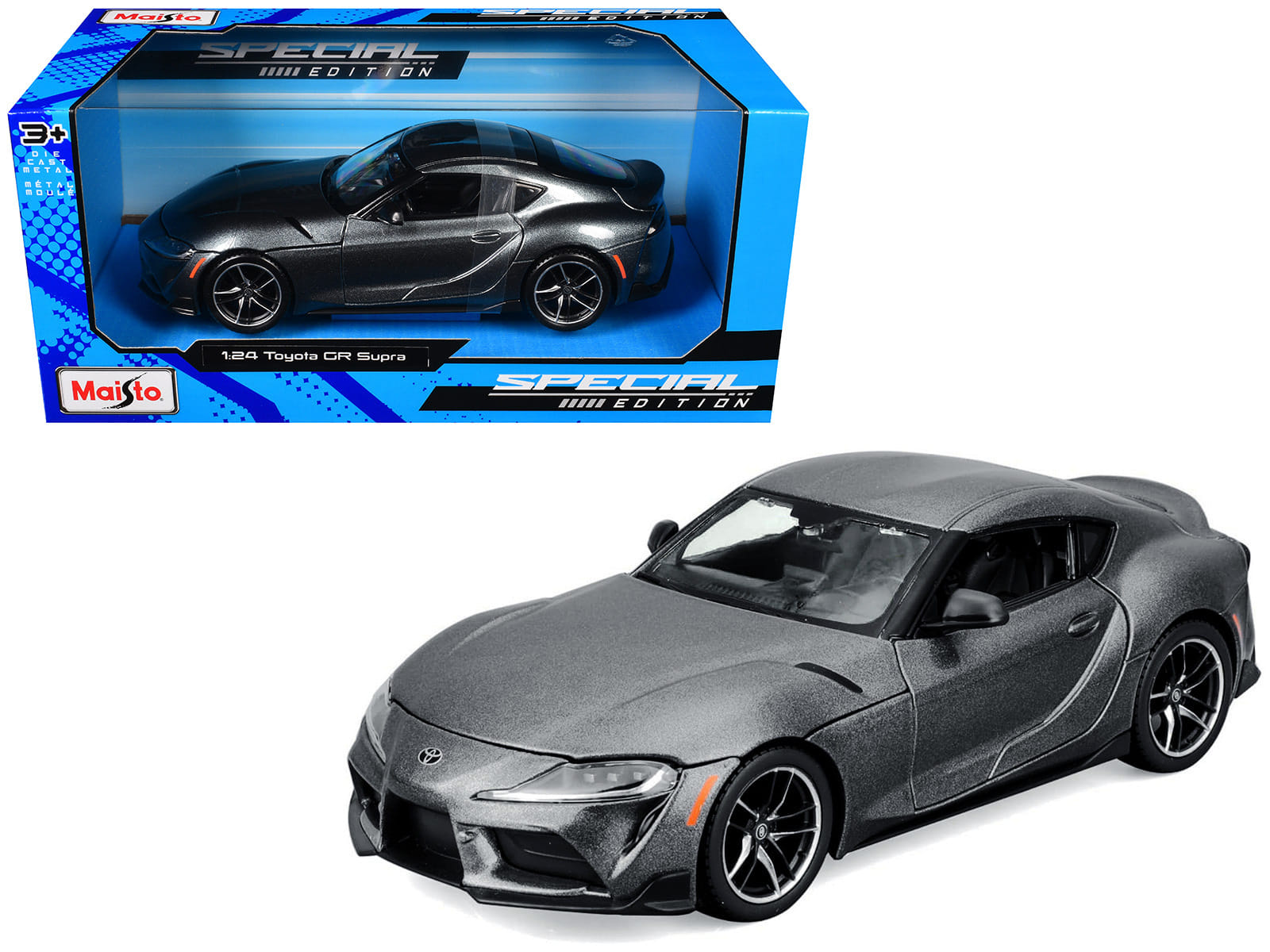 Toyota GR Supra Gray Metallic "Special Edition" Series 1/24 Diecast Model Car by Maisto