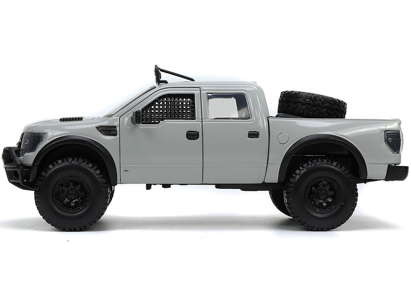 2011 Ford F-150 SVT Raptor Pickup Truck Light Gray with Extra Wheels "Just Trucks" Series 1/24 Diecast Model Car by Jada - Image 2