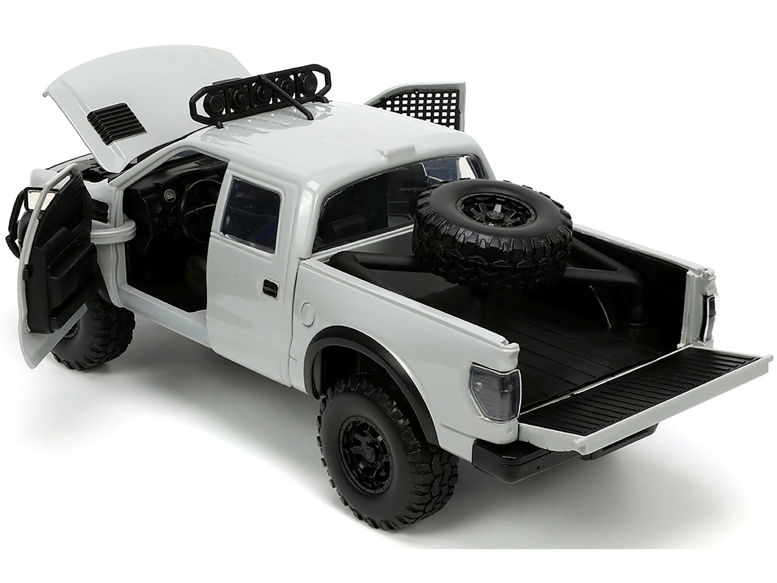 2011 Ford F-150 SVT Raptor Pickup Truck Light Gray with Extra Wheels "Just Trucks" Series 1/24 Diecast Model Car by Jada - Image 3