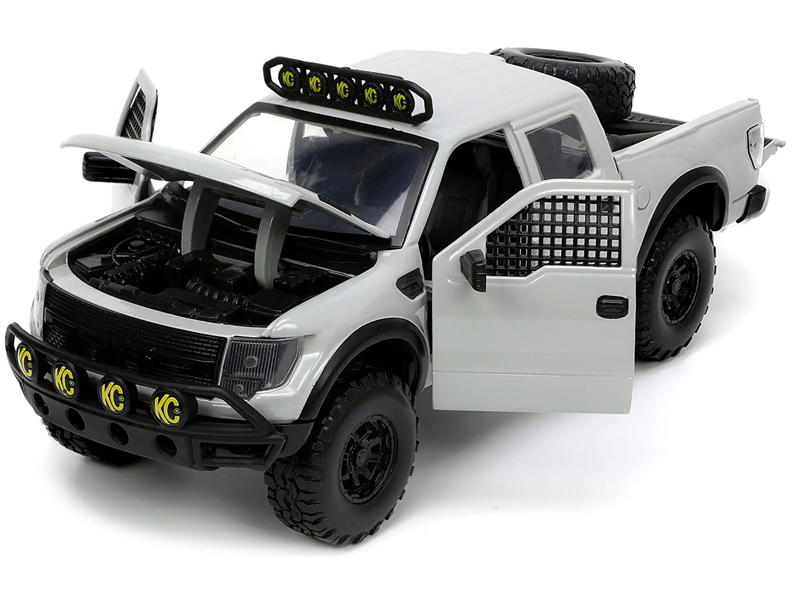 2011 Ford F-150 SVT Raptor Pickup Truck Light Gray with Extra Wheels "Just Trucks" Series 1/24 Diecast Model Car by Jada - Image 4