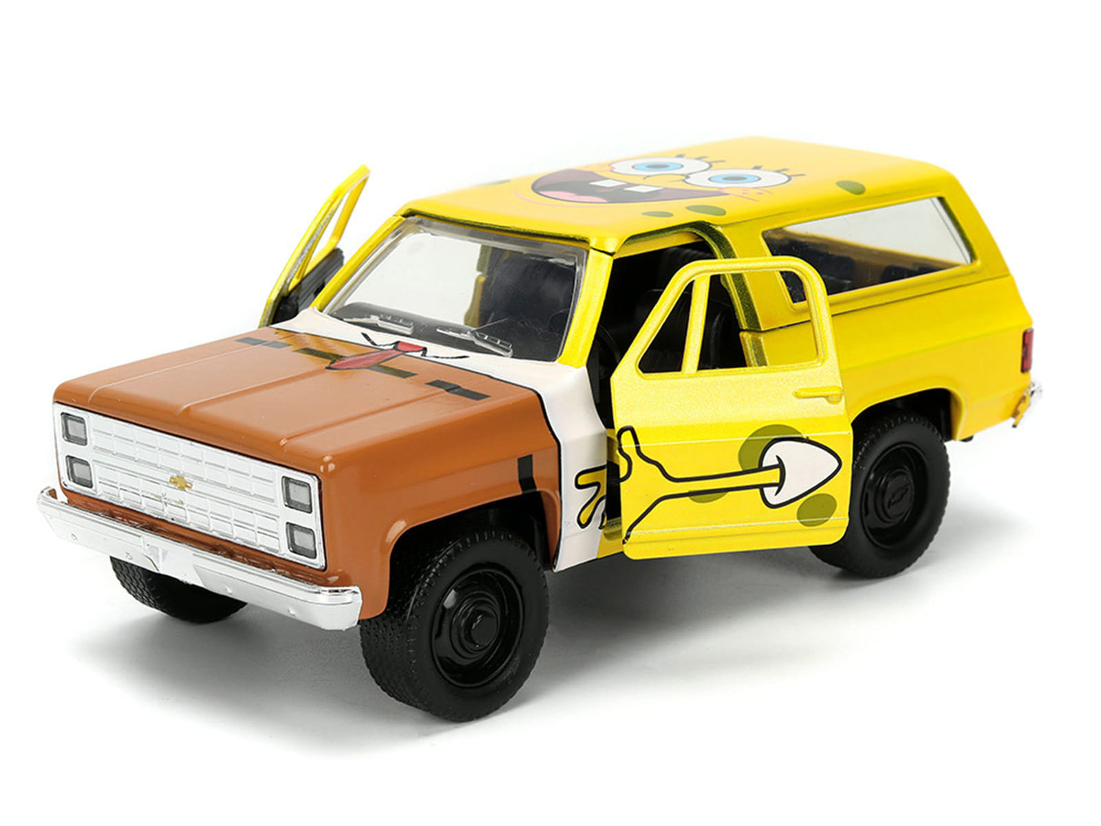 1980 Chevrolet K5 Blazer "SpongeBob Star" Livery Yellow "SpongeBob SquarePants" (1999-Current) TV Series "Hollywood Rides" Series 1/32 Diecast Model Car by Jada - Image 2