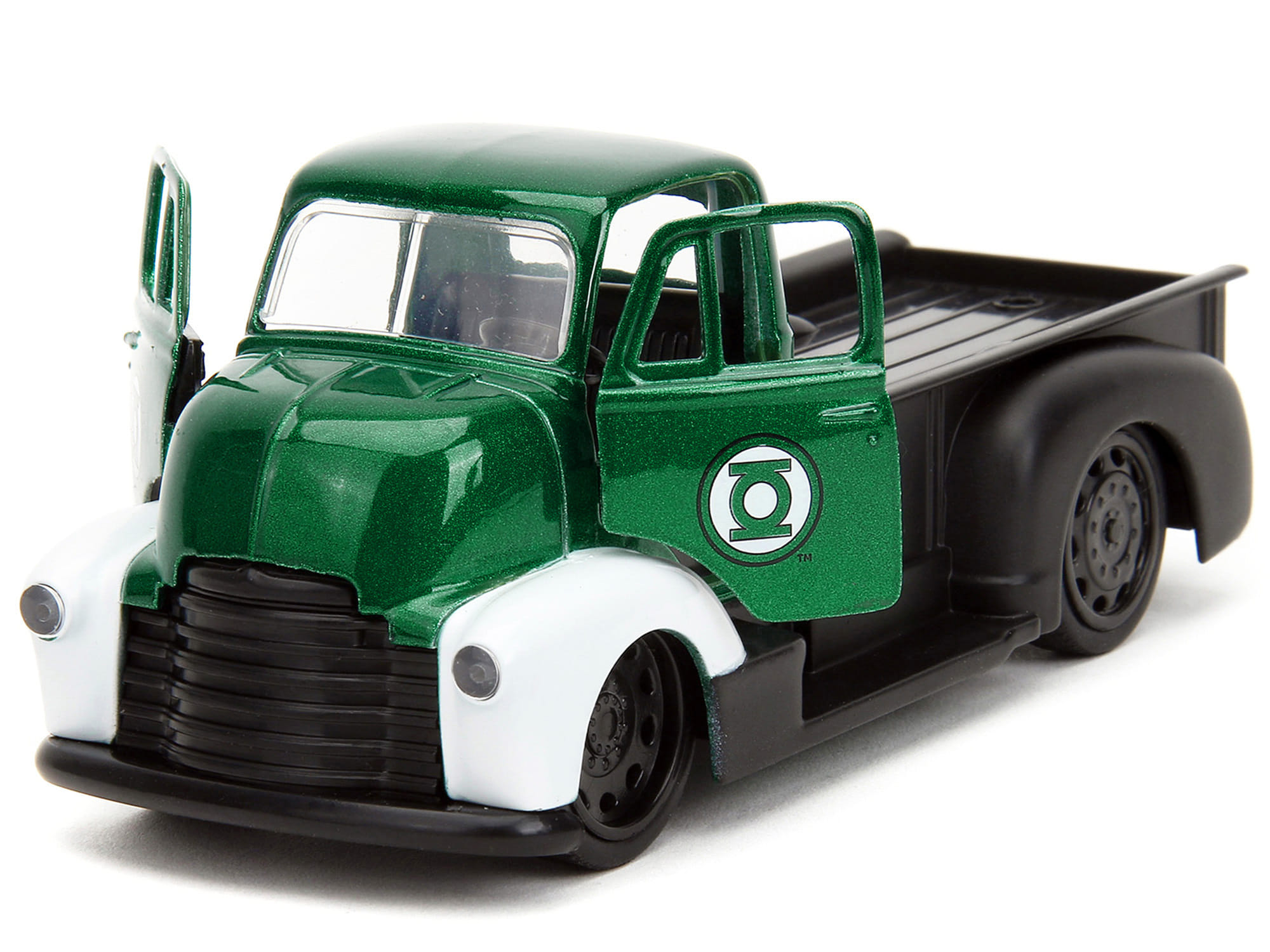 1952 Chevrolet COE Pickup Truck Green Metallic and Black and Green Lantern Diecast Figure "DC Comics" "Hollywood Rides" Series 1/32 Diecast Model Car by Jada - Image 4
