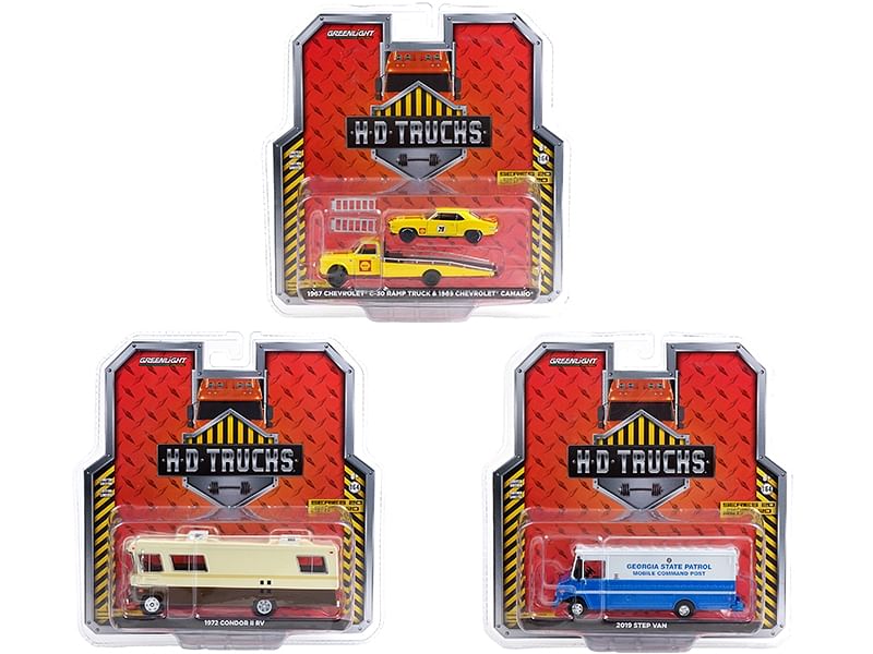 “Heavy Duty H.D. Trucks” Set of 3 pieces Series 20 1/64 Diecast Models by Greenlight