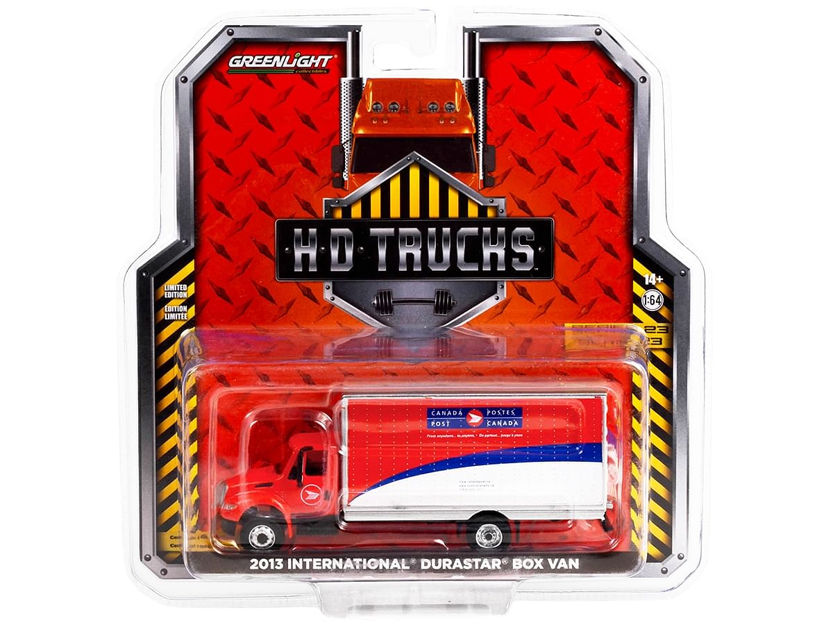 2013 International DuraStar Box Van Red and White with Blue Stripes “Canada Post” “H.D. Trucks” Series 23 1/64 Diecast Model Car by Greenlight