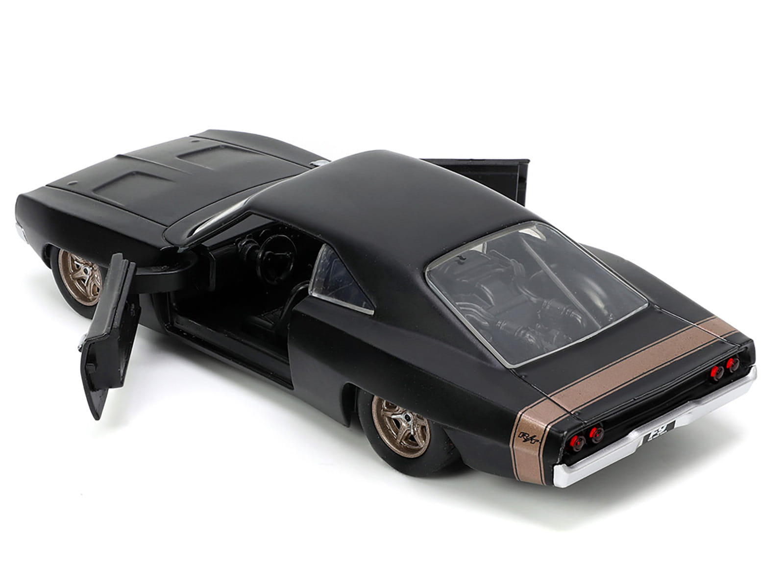 1968 Dodge Charger Widebody Matt Black with Bronze Tail Stripe "F9" (2021) Movie "Fast & Furious" Series 1/32 Diecast Model Car by Jada - Image 5