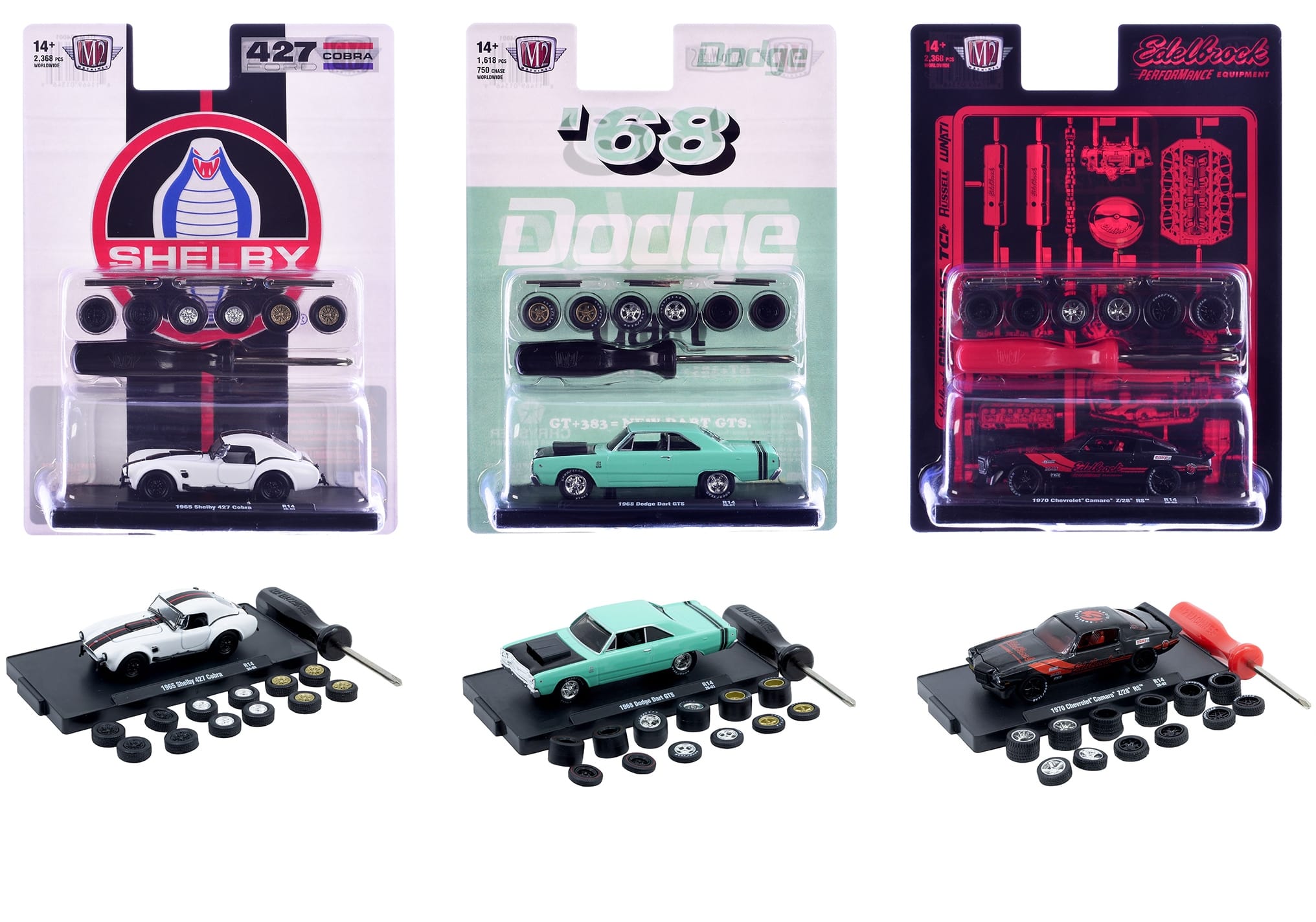 "Auto Wheels" 3 piece Car Set Release 14 Limited Edition to 2368 pieces Worldwide 1/64 Diecast Model Cars by M2 Machines