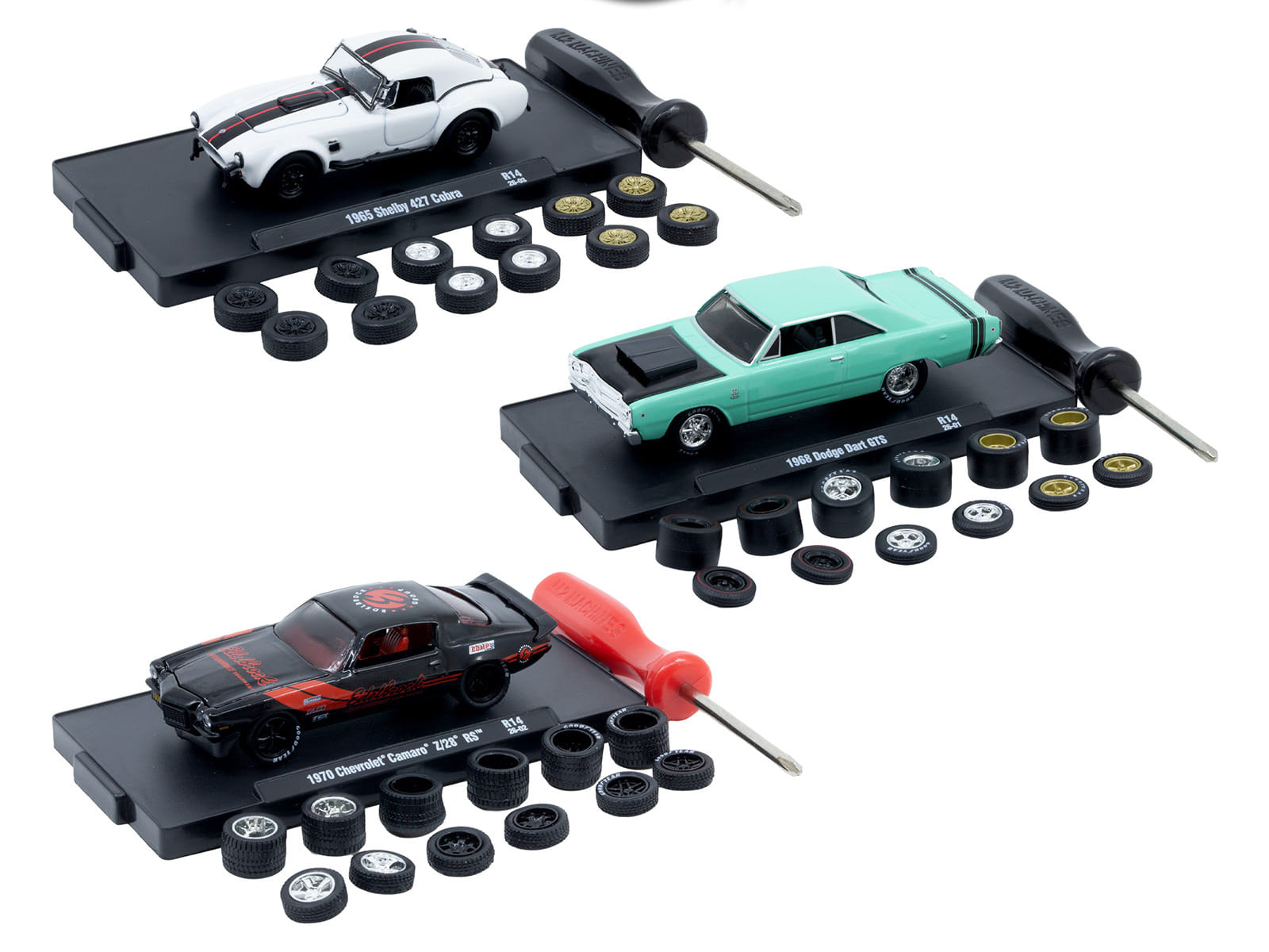 "Auto Wheels" 3 piece Car Set Release 14 Limited Edition to 2368 pieces Worldwide 1/64 Diecast Model Cars by M2 Machines - Image 2