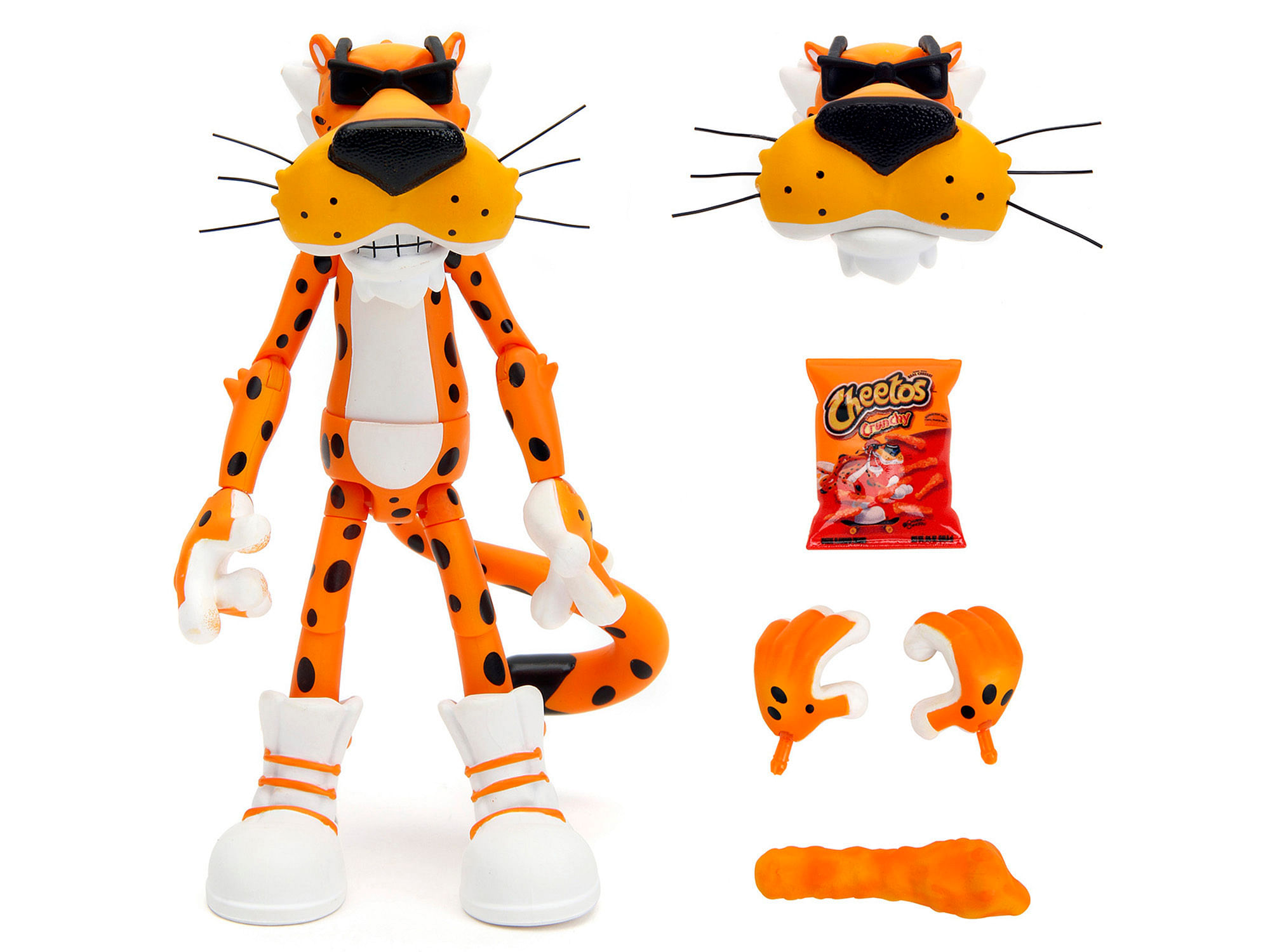 Chester Cheetah 5.5″ Figure with Accessories and Alternate Head and Hands “Cheetos Crunchy” model by Jada