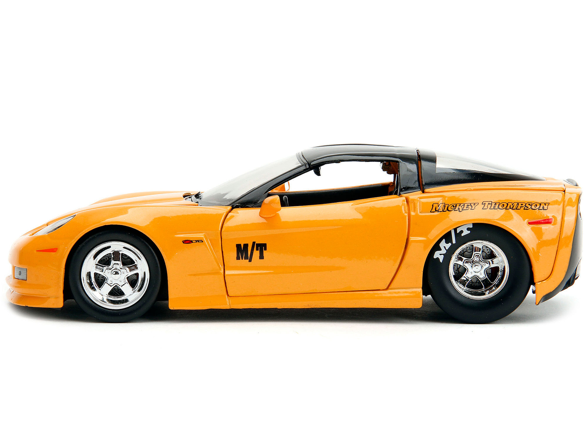 2006 Chevrolet Corvette Yellow with Black Top “Mickey Thompson” “Bigtime Muscle” Series 1/24 Diecast Model Car by Jada