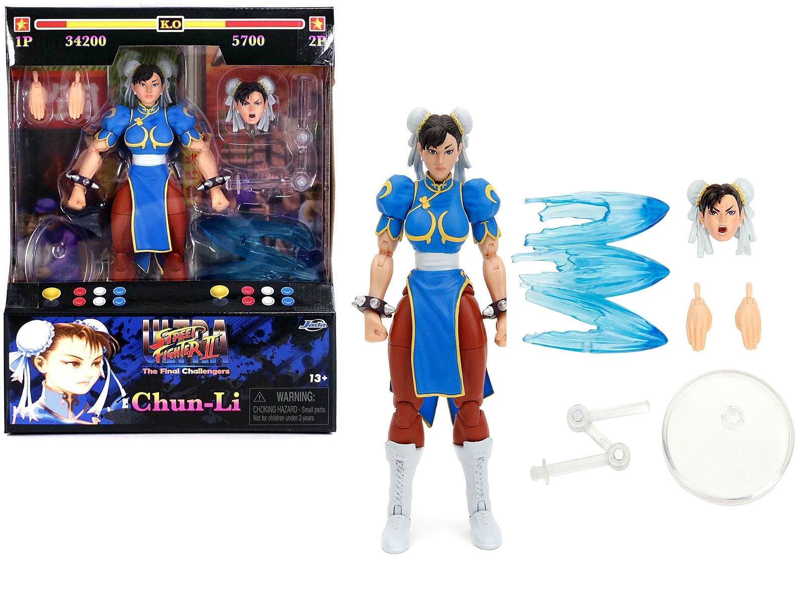 Chun-Li 6″ Moveable Figure with Accessories and Alternate Head and Hands “Ultra Street Fighter II: The Final Challengers” (2017) Video Game model by Jada