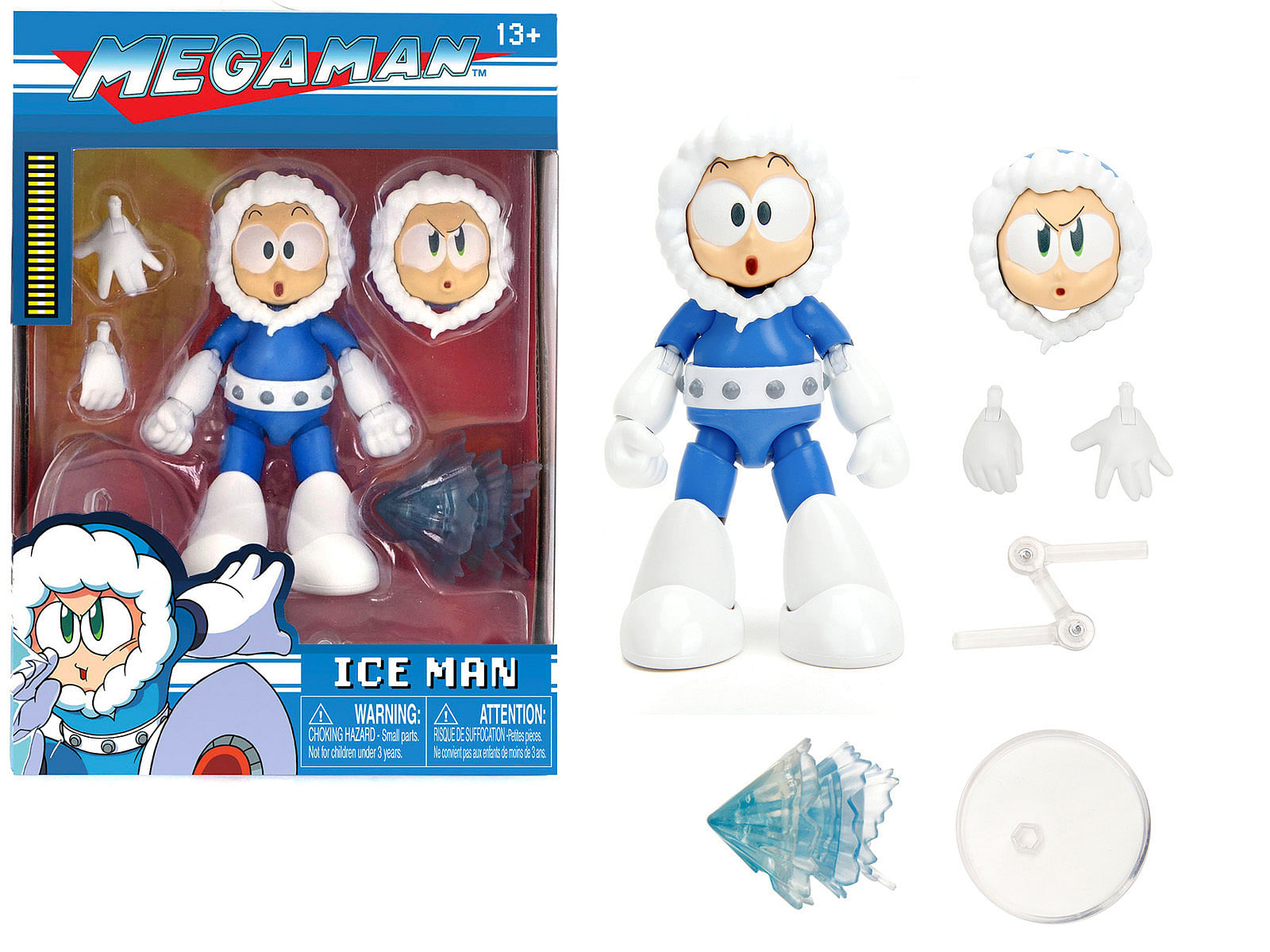 Ice Man 4″ Moveable Figure with Accessories and Alternate Head and Hands “Mega Man” (1987) Video Game model by Jada