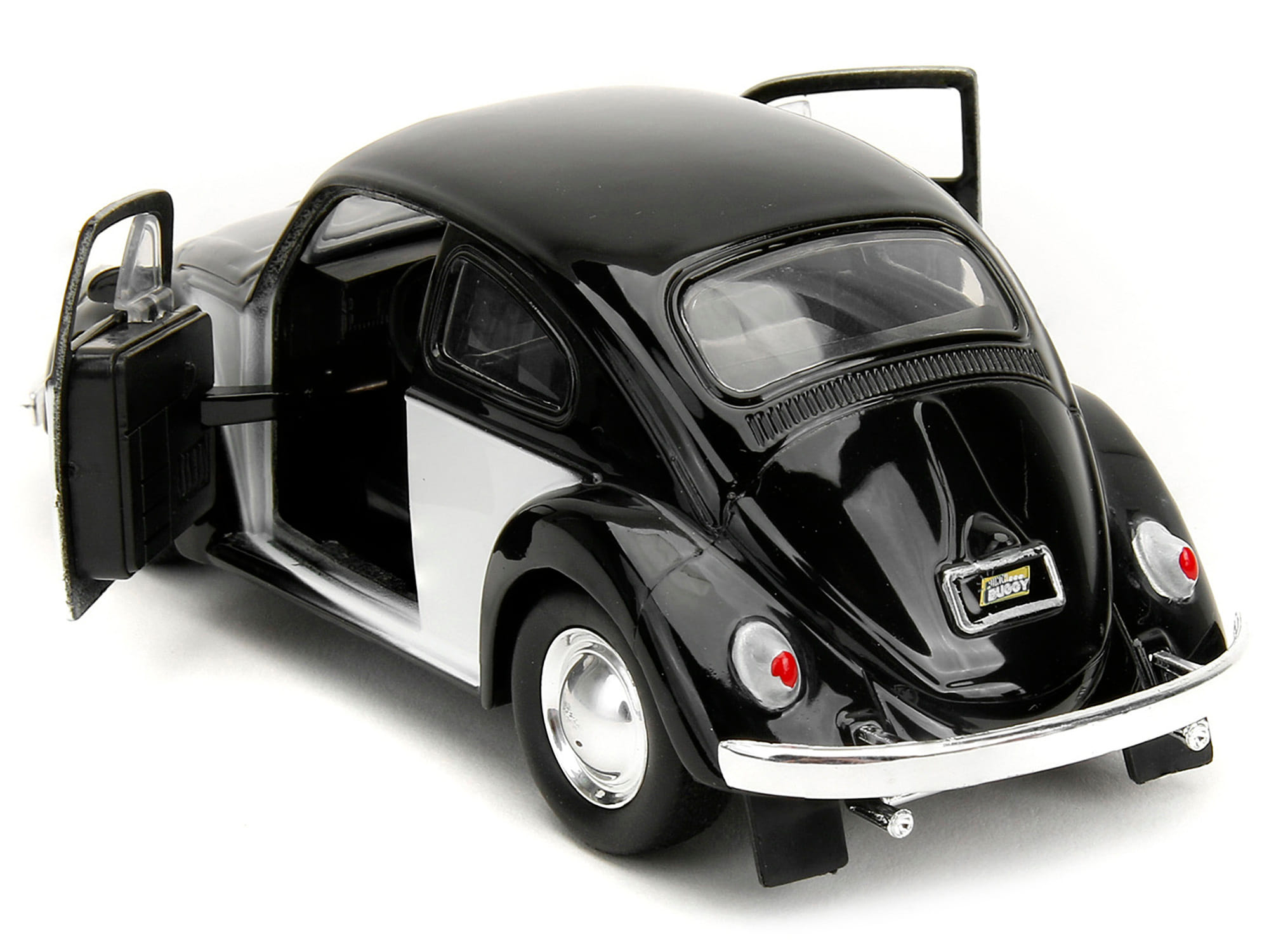 1959 Volkswagen Beetle "Punch Buggy" Black and White and Boxing Gloves Accessory "Punch Buggy" Series 1/32 Diecast Model Car by Jada - Image 2