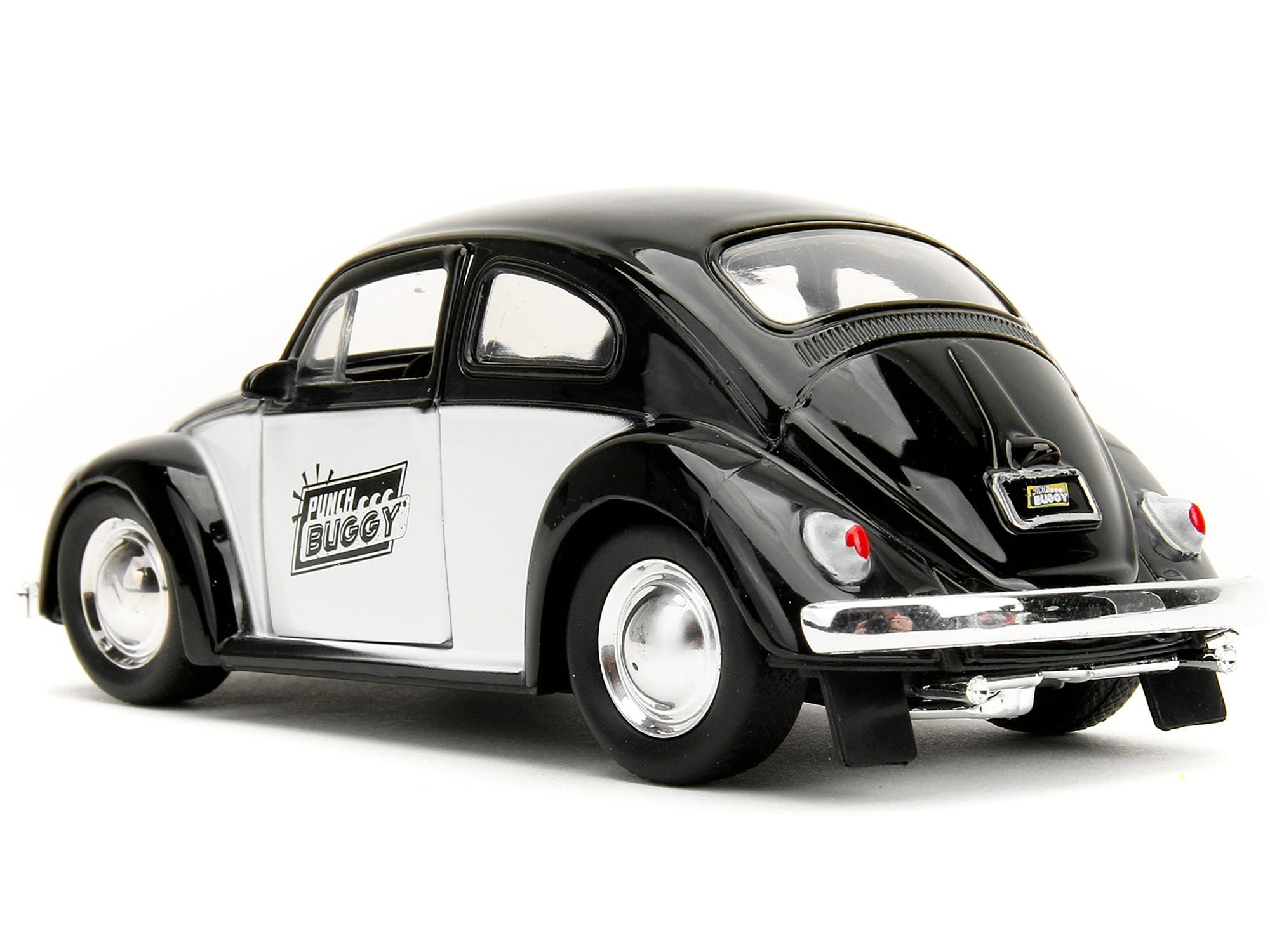1959 Volkswagen Beetle "Punch Buggy" Black and White and Boxing Gloves Accessory "Punch Buggy" Series 1/32 Diecast Model Car by Jada - Image 4