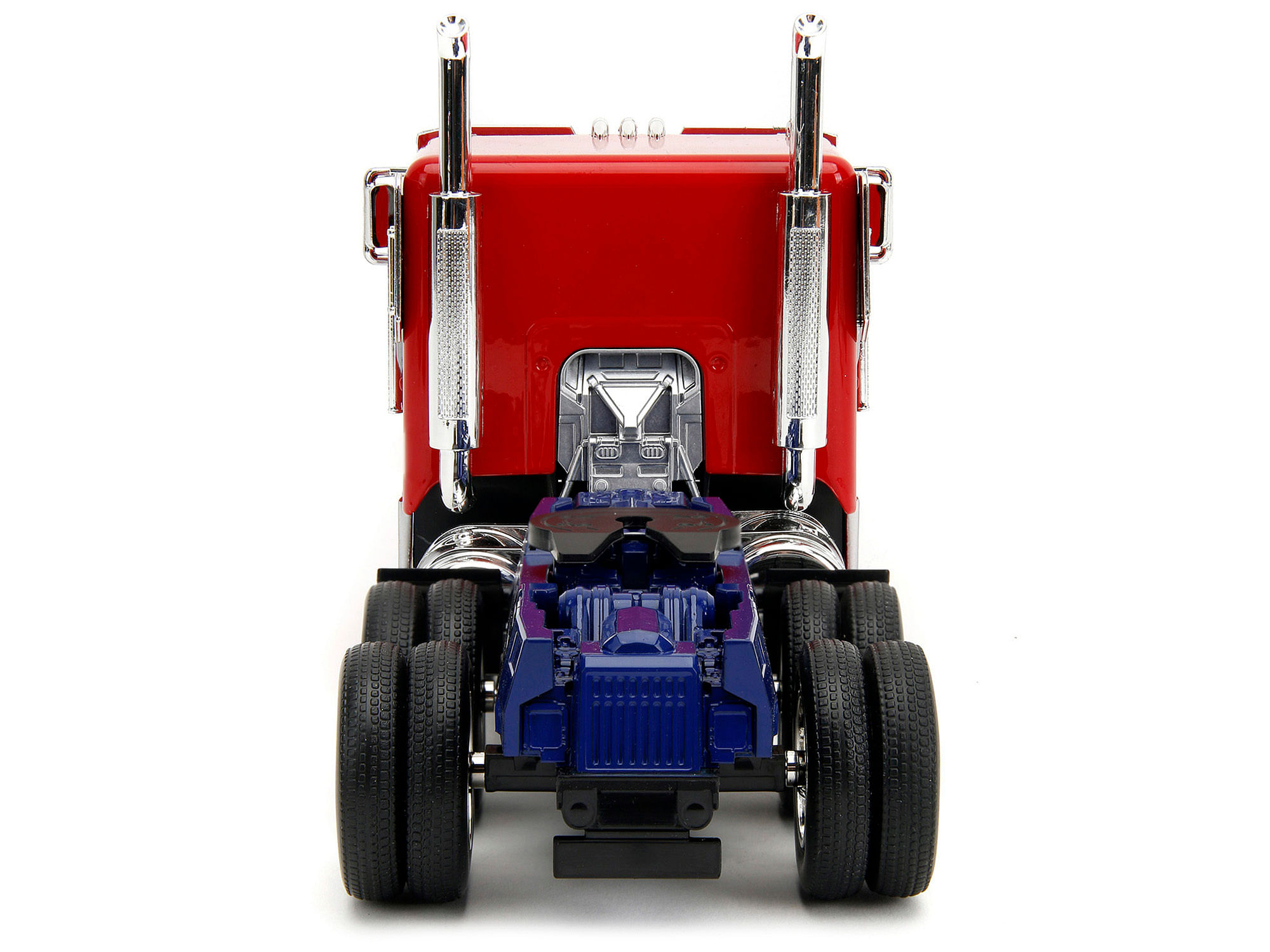 Optimus Prime Tractor Truck Red and Blue with Silver Stripes “Transformers: Rise of the Beasts” (2023) Movie “Hollywood Rides” Series Diecast Model Car by Jada