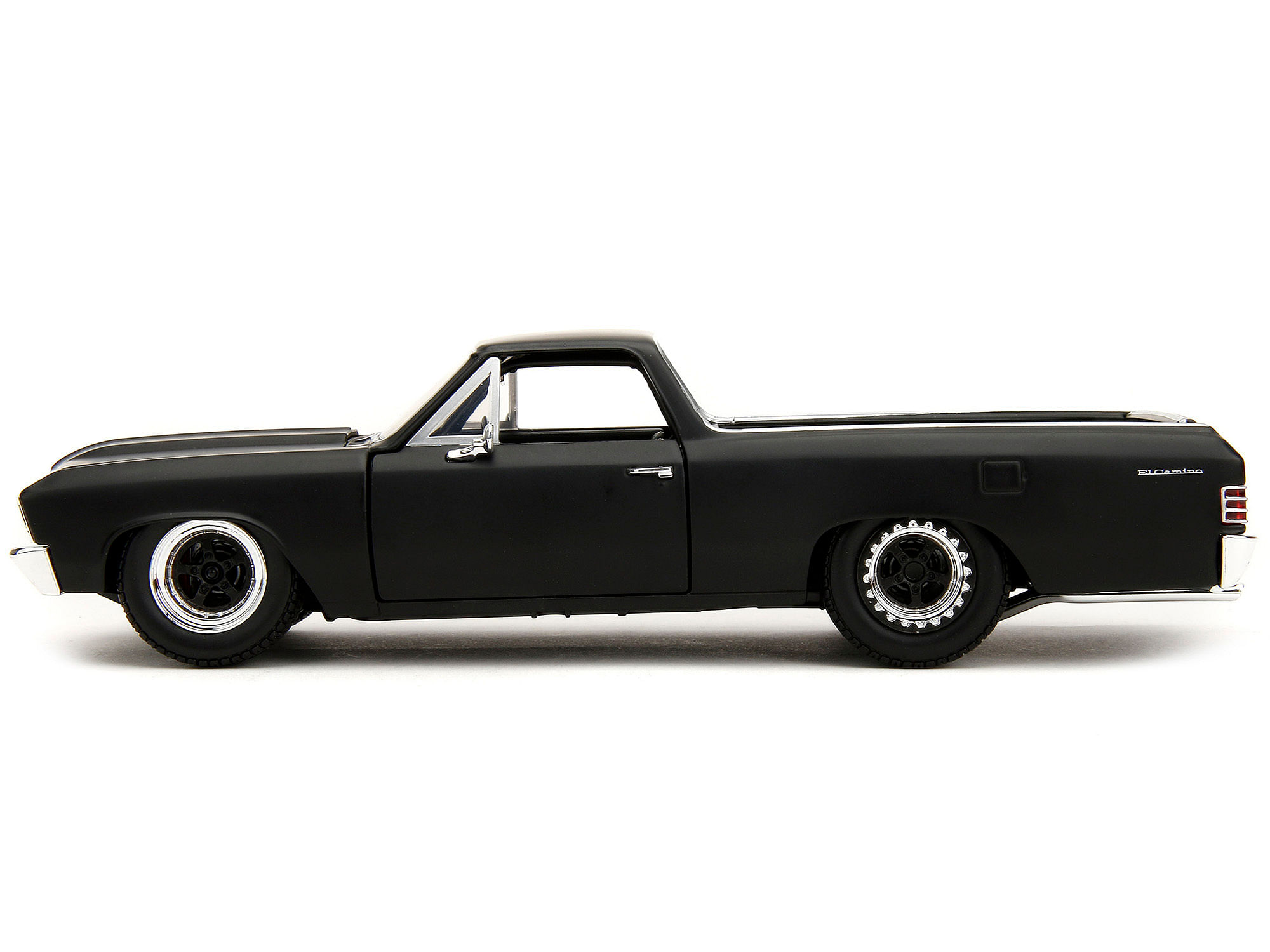 1967 Chevrolet El Camino Matt Black “Fast & Furious” Series 1/24 Diecast Model Car by Jada