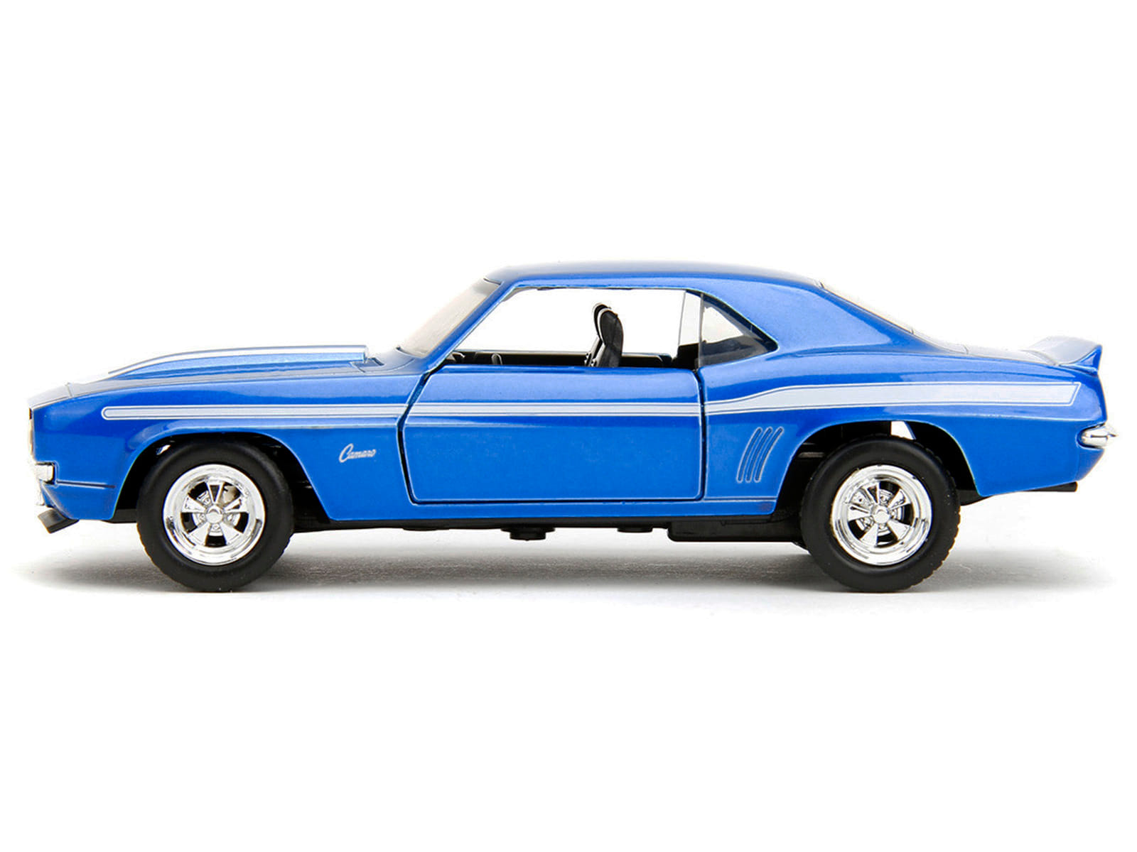1969 Chevrolet Camaro Blue Metallic with White Stripes "2 Fast 2 Furious" (2003) Movie "Fast & Furious" Series 1/32 Diecast Model Car by Jada - Image 3