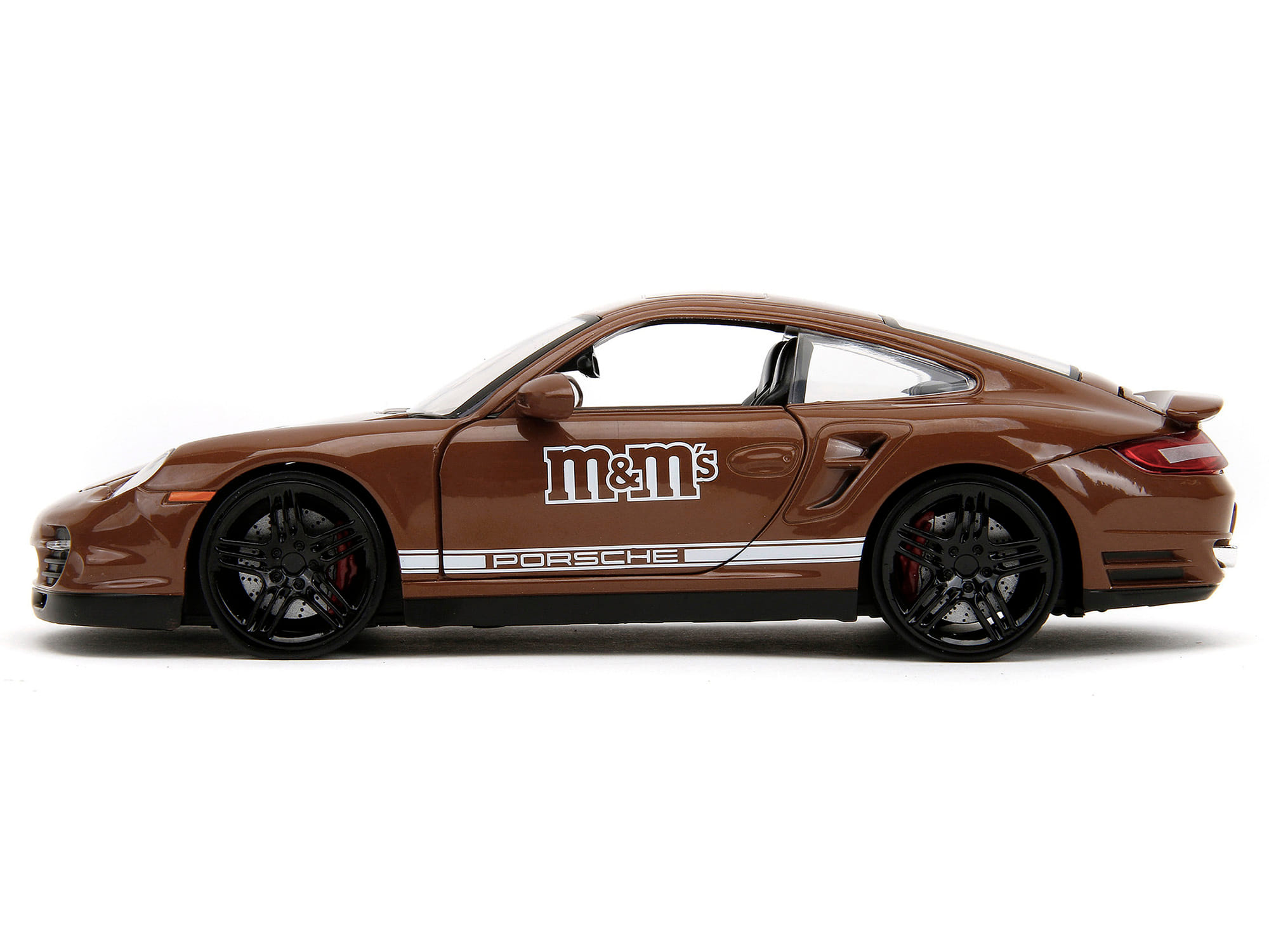 Porsche 911 Turbo Brown and Brown M&M Diecast Figure "M&M's" "Hollywood Rides" Series 1/24 Diecast Model Car by Jada - Image 2