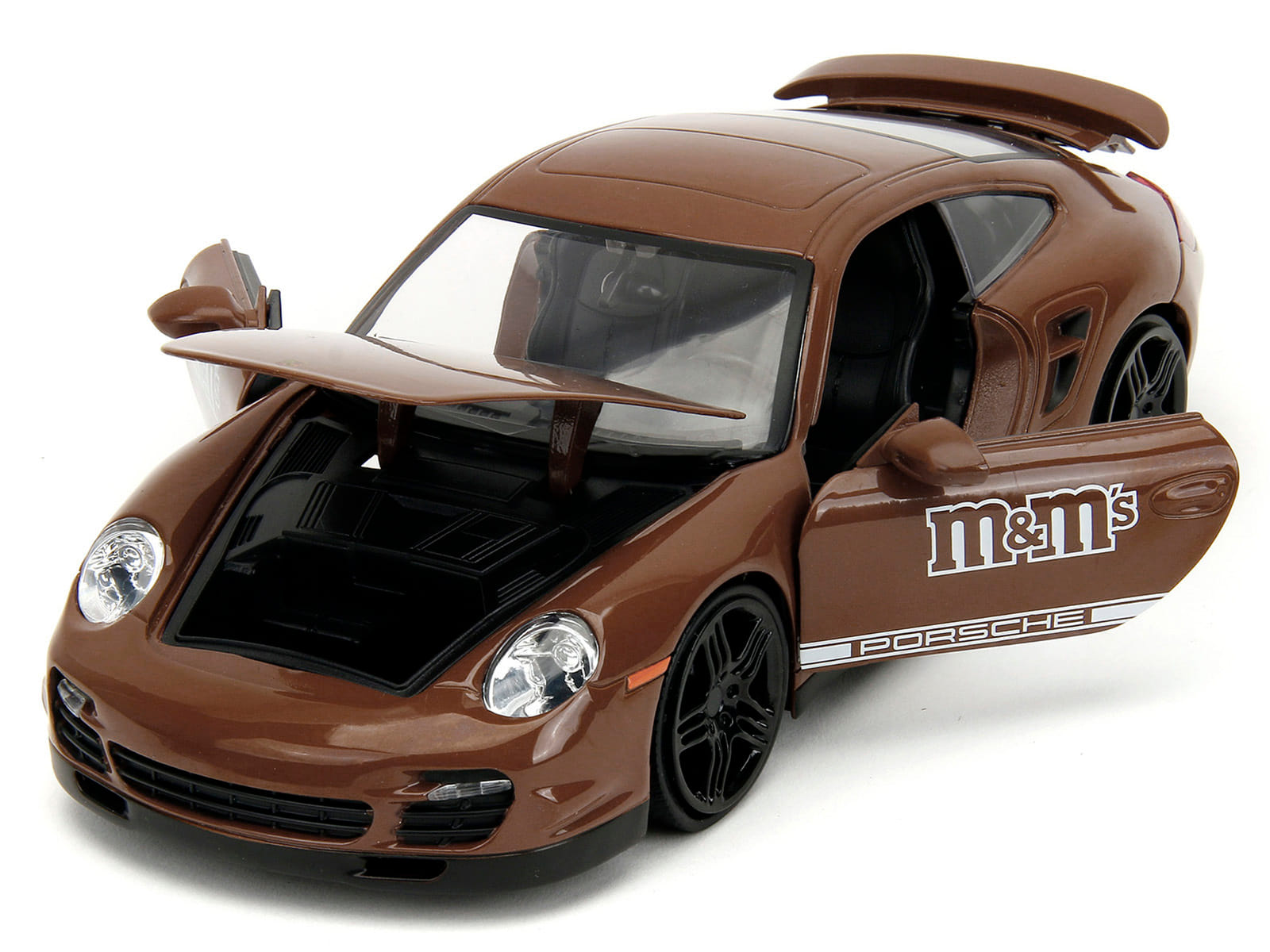 Porsche 911 Turbo Brown and Brown M&M Diecast Figure "M&M's" "Hollywood Rides" Series 1/24 Diecast Model Car by Jada - Image 5