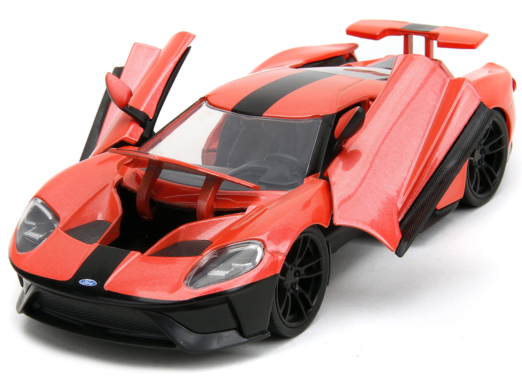 2017 Ford GT Light Red Metallic with Black Stripe "Pink Slips" Series 1/24 Diecast Model Car by Jada - Image 5