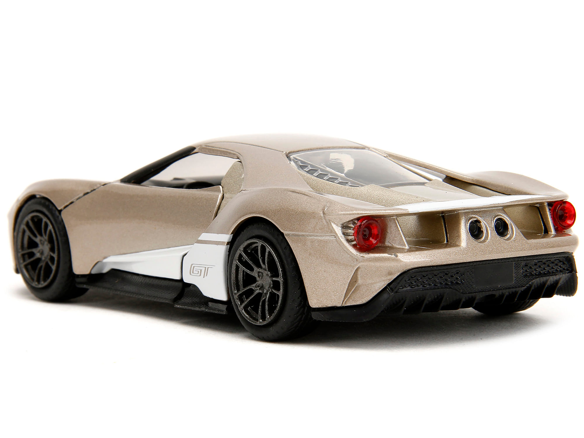 2017 Ford GT Gold Metallic with White Accents "Pink Slips" Series 1/32 Diecast Model Car by Jada - Image 3