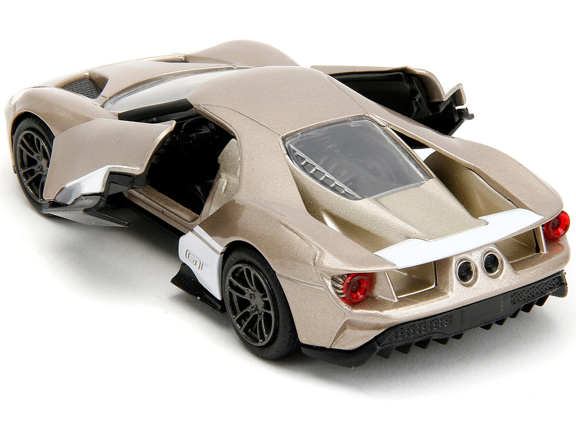 2017 Ford GT Gold Metallic with White Accents "Pink Slips" Series 1/32 Diecast Model Car by Jada - Image 4