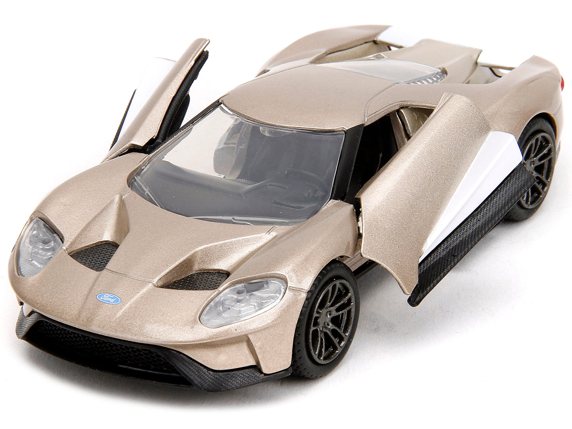 2017 Ford GT Gold Metallic with White Accents "Pink Slips" Series 1/32 Diecast Model Car by Jada - Image 5