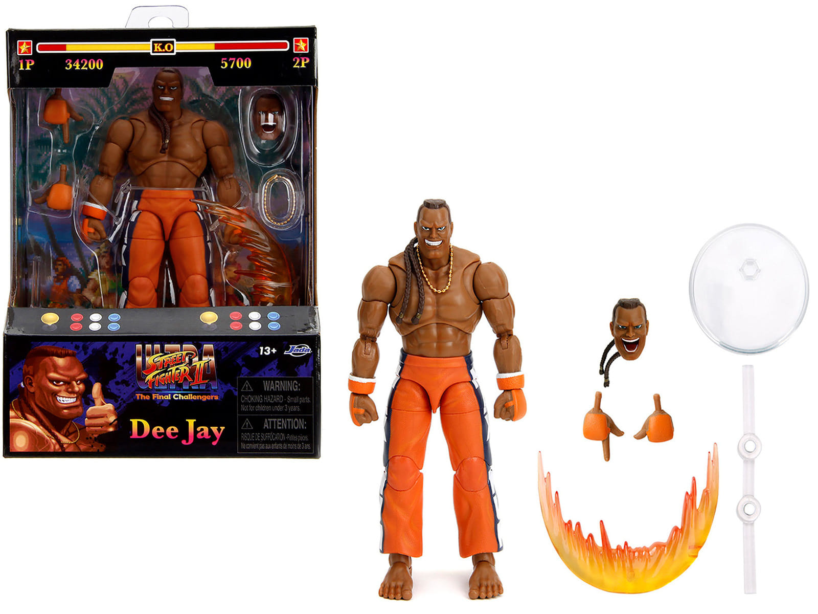 Dee Jay 6" Moveable Figure with Accessories and Alternate Head and Hands "Ultra Street Fighter II: The Final Challengers" (2017) Video Game Model by Jada - Image 3