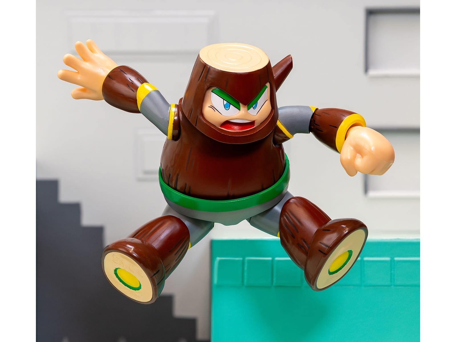 Wood Man 5" Moveable Figure (Deluxe Version) with Accessories and Alternate Head and Hands "Mega Man" (1987) Video Game Model by Jada - Image 2