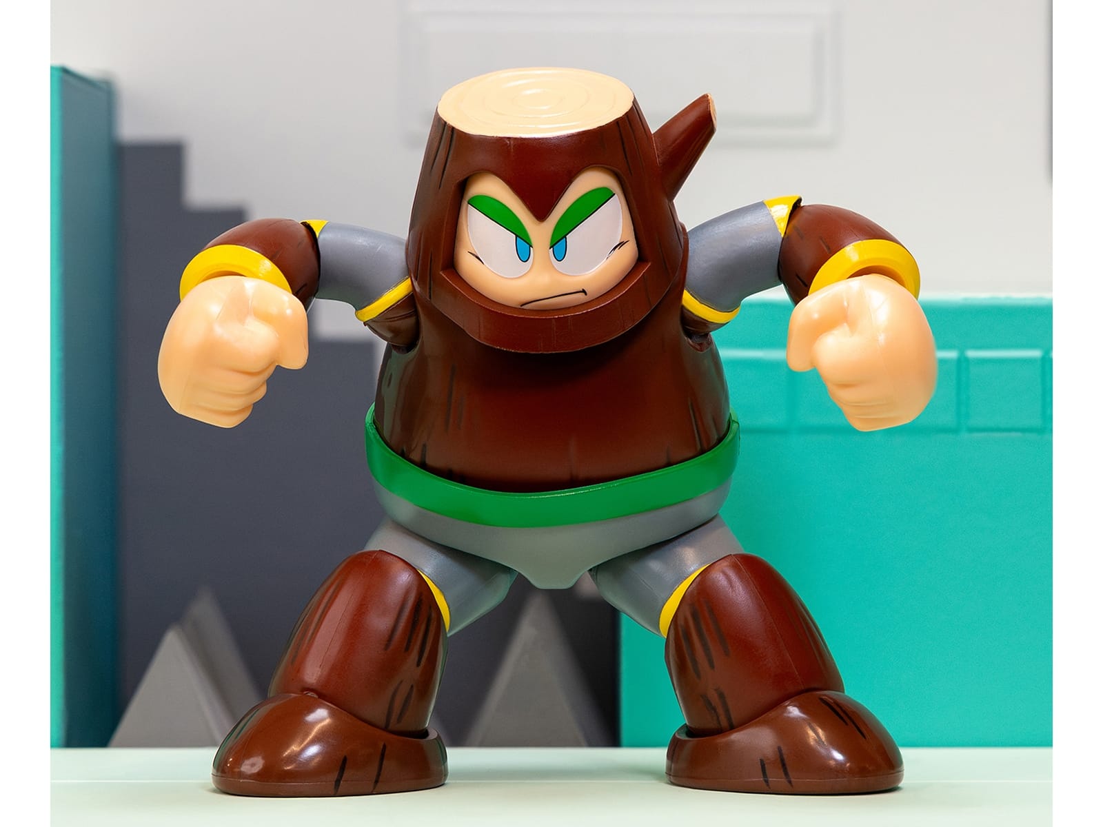 Wood Man 5" Moveable Figure (Deluxe Version) with Accessories and Alternate Head and Hands "Mega Man" (1987) Video Game Model by Jada - Image 4