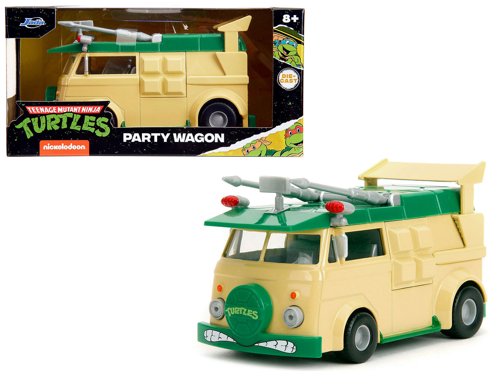 Party Wagon Green and Beige “Teenage Mutant Ninja Turtles” “Hollywood Rides” Series Diecast Model Car by Jada