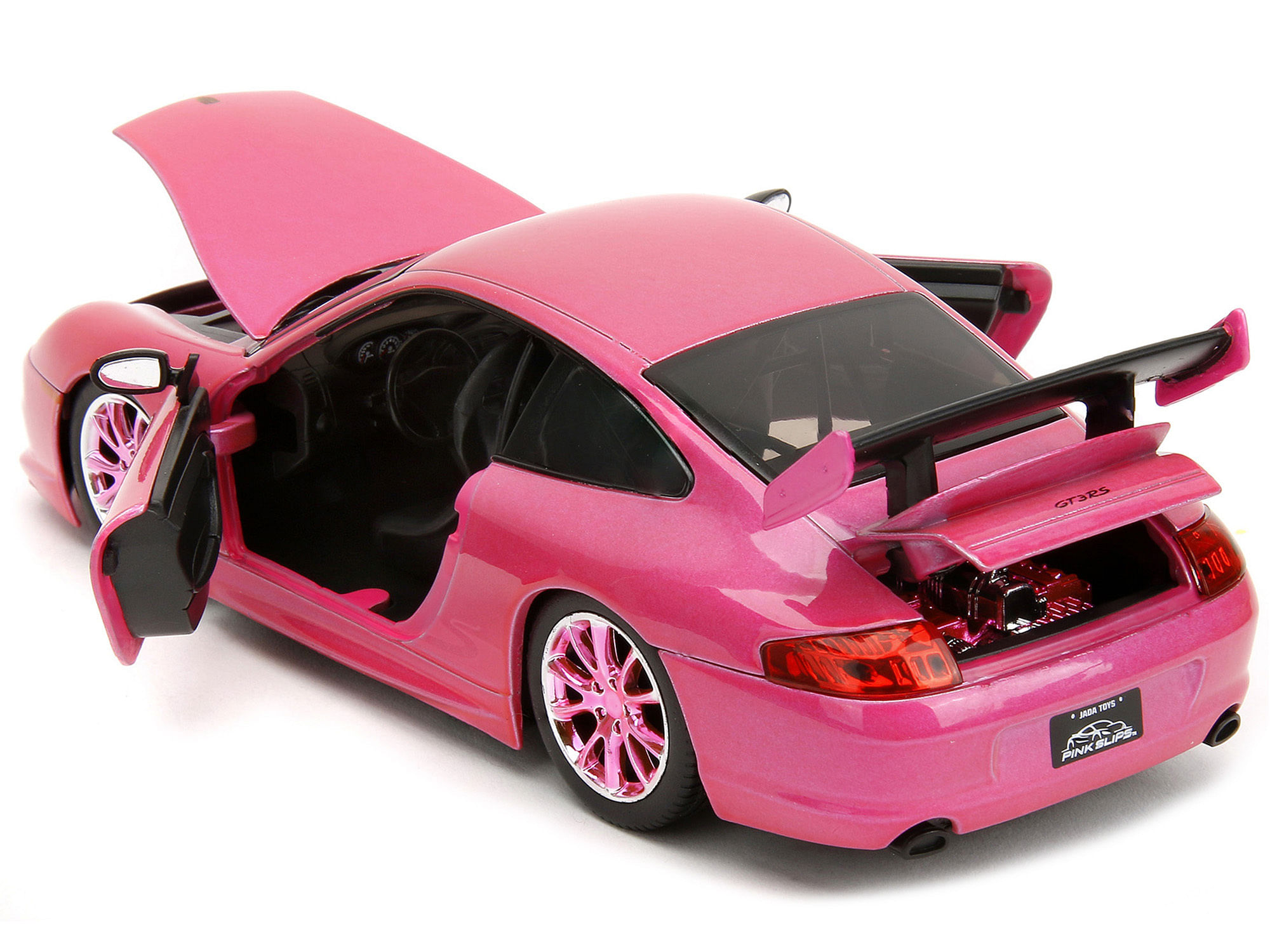 Porsche 911 GT3 RS Pink Metallic with Pink Wheels “Pink Slips” Series 1/24 Diecast Model Car by Jada