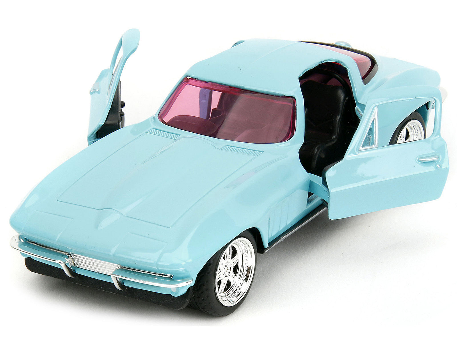 1966 Chevrolet Corvette Light Blue with Pink Tinted Windows “Pink Slips” Series 1/32 Diecast Model Car by Jada