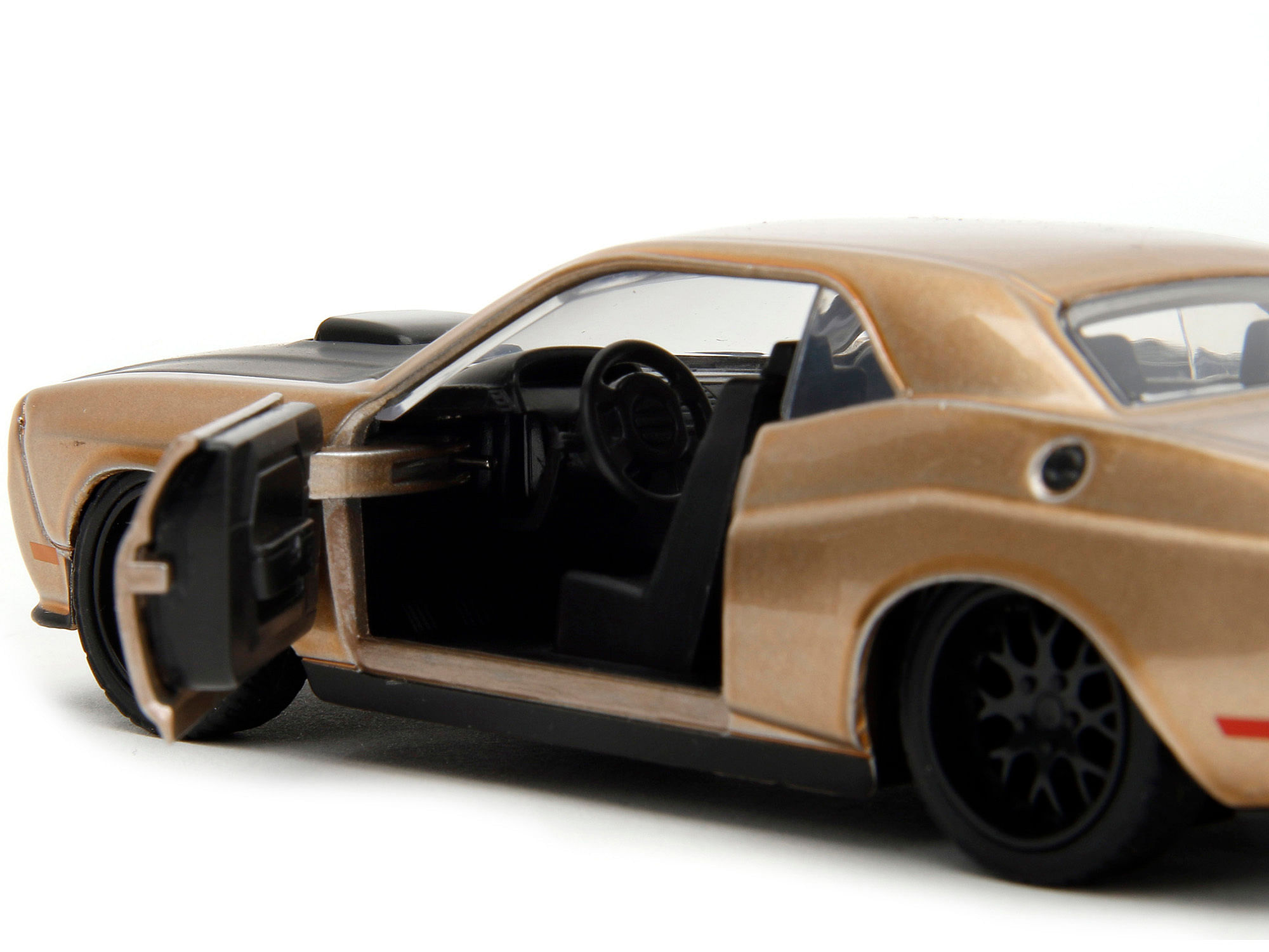 2012 Dodge Challenger SRT8 Gold Metallic with Black Hood “Pink Slips” Series 1/32 Diecast Model Car by Jada