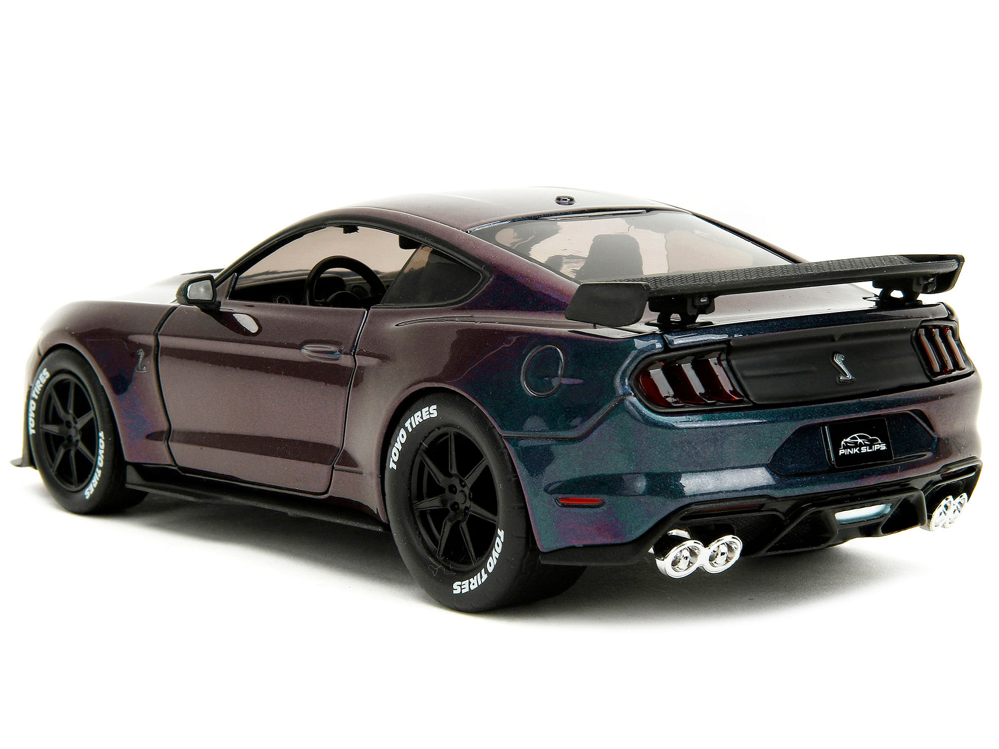 2020 Ford Mustang Shelby GT500 Dark Blue Metallic and Purple Metallic “Pink Slips” Series 1/24 Diecast Model Car by Jada