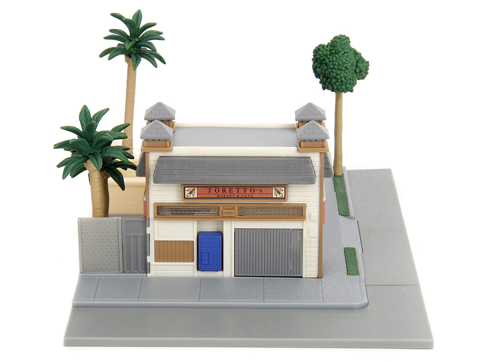Toretto Cafe Diorama with Mitsubishi Eclipse Green and Ford F-150 SVT Lightning Red "Fast and Furious" "Nano Scene" Series Model by Jada - Image 3