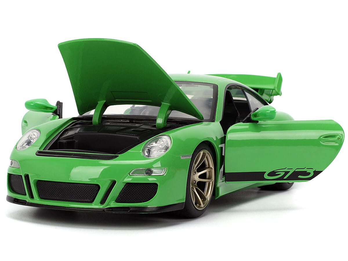 Porsche 911 GT3 (997) Green with Black Accents "Fast X" (2023) Movie "25 Years of Fast & Furious" Series 1/24 Diecast Model Car by Jada - Image 2
