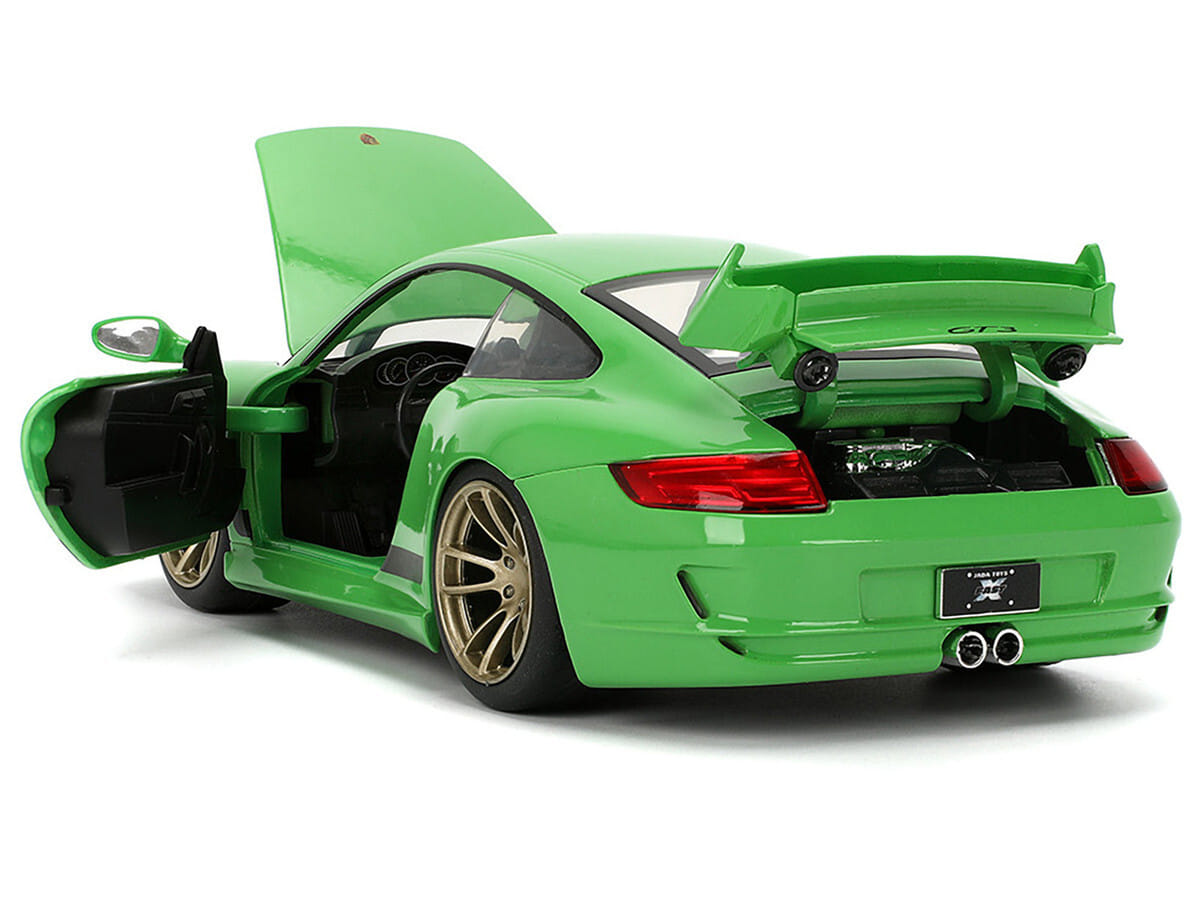 Porsche 911 GT3 (997) Green with Black Accents "Fast X" (2023) Movie "25 Years of Fast & Furious" Series 1/24 Diecast Model Car by Jada - Image 4