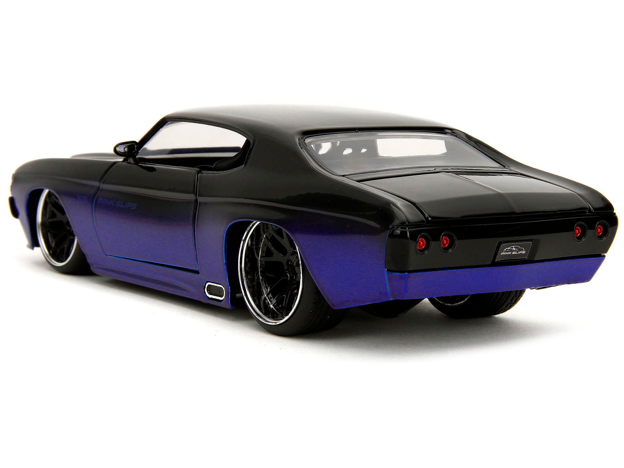 1971 Chevrolet Chevelle SS Black and Blue “Pink Slips” Series 1/24 Diecast Model Car by Jada