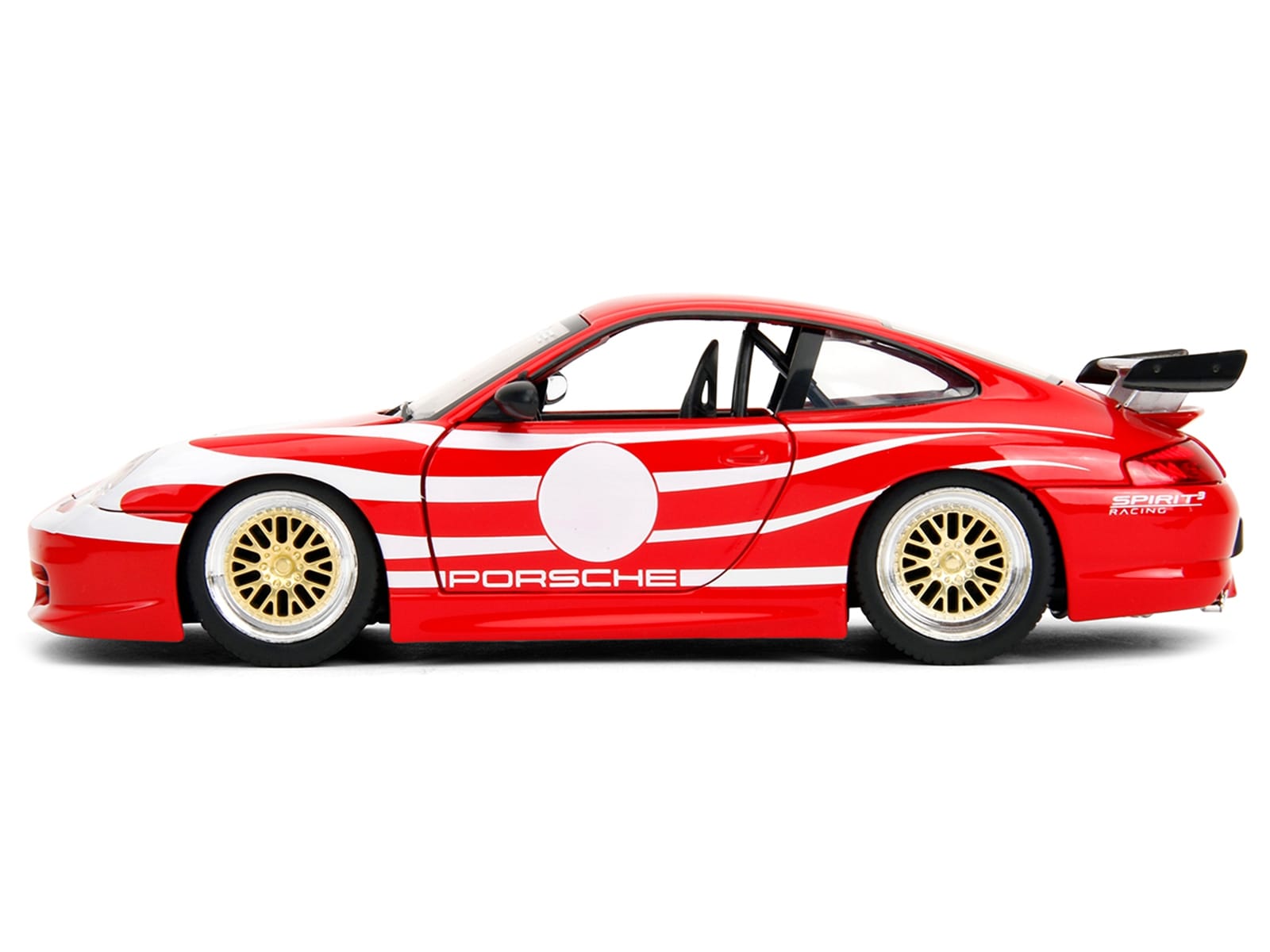Porsche 911 GT3 (996) Red with White Graphics "Hyper-Spec" Series 1/24 Diecast Model Car by Jada - Image 3