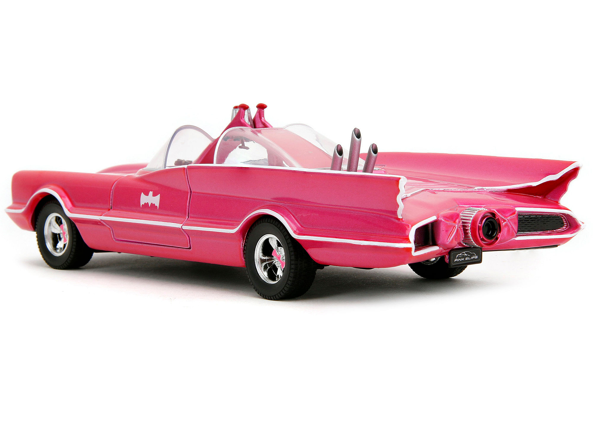 1966 Classic Batmobile Pink Metallic with White Interior Based on Model from “Batman” (1966-1968) TV Series “Pink Slips” Series 1/24 Diecast Model Car by Jada