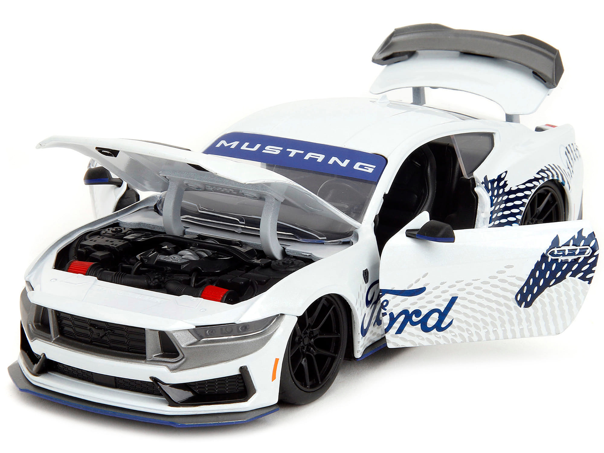 2024 Ford Mustang Dark Horse White with "Mustang Horse Graphics" "Bigtime Muscle" Series 1/24 Diecast Model Car by Jada - Image 2