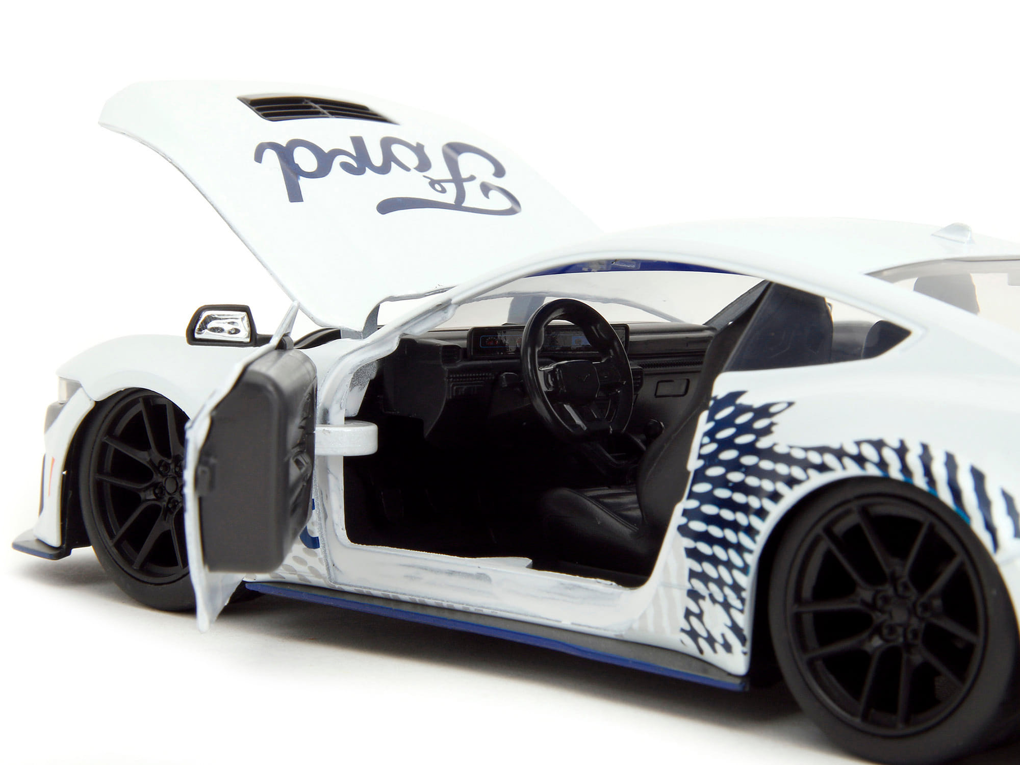2024 Ford Mustang Dark Horse White with "Mustang Horse Graphics" "Bigtime Muscle" Series 1/24 Diecast Model Car by Jada - Image 3