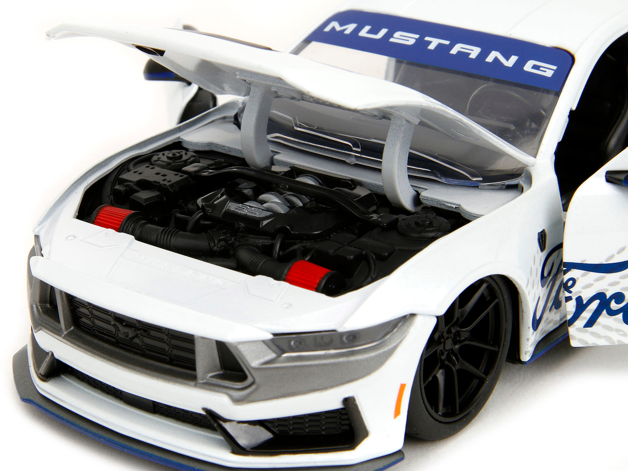 2024 Ford Mustang Dark Horse White with "Mustang Horse Graphics" "Bigtime Muscle" Series 1/24 Diecast Model Car by Jada - Image 4