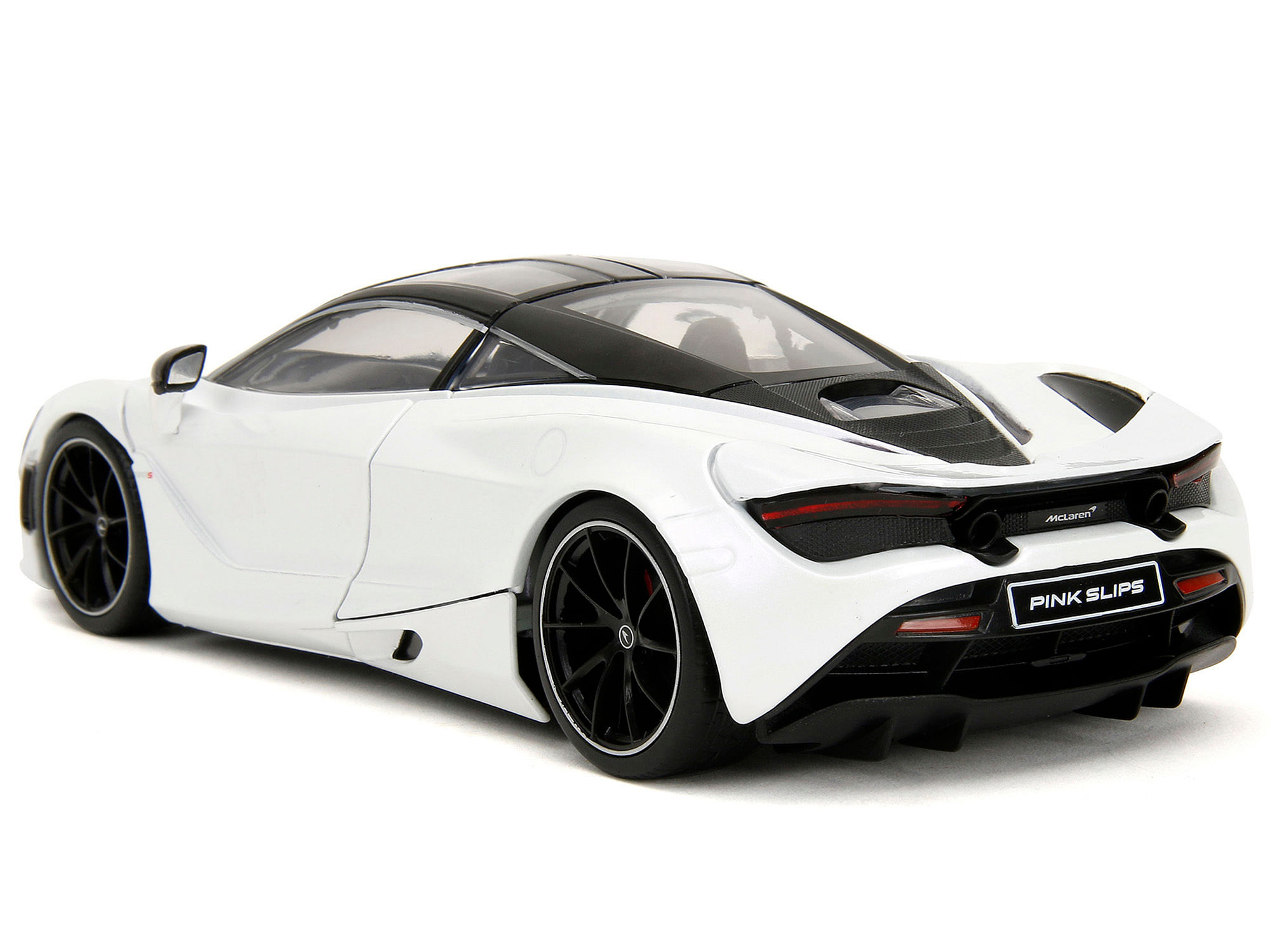 McLaren 720S White Metallic with Black Top “Pink Slips” Series 1/24 Diecast Model Car by Jada