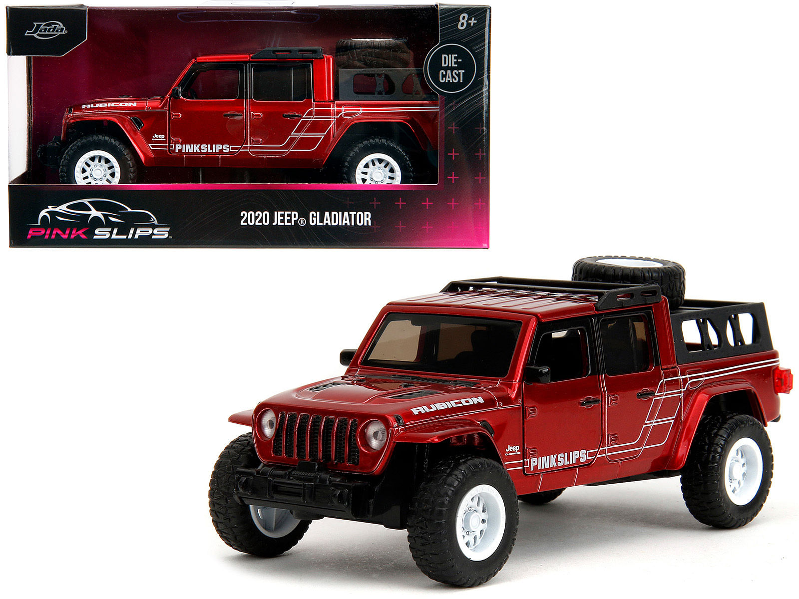 2020 Jeep Gladiator Pickup Truck Candy Red “Pink Slips” Series 1/32 Diecast Model Car by Jada