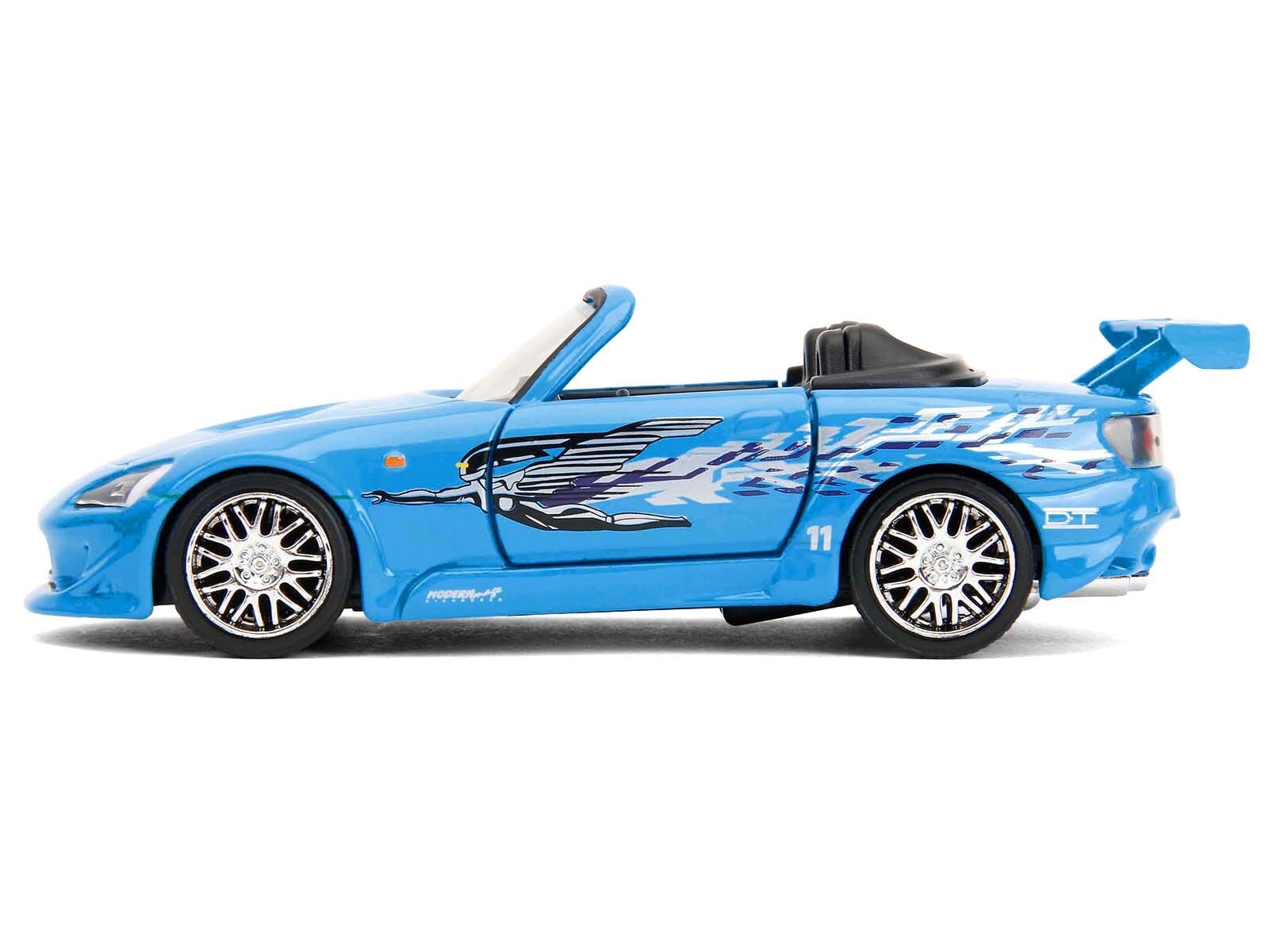 2001 Honda S2000 Convertible Blue with Graphics "Fast & Furious Remix - 25th Anniversary" Series 1/32 Diecast Model Car by Jada - Image 3