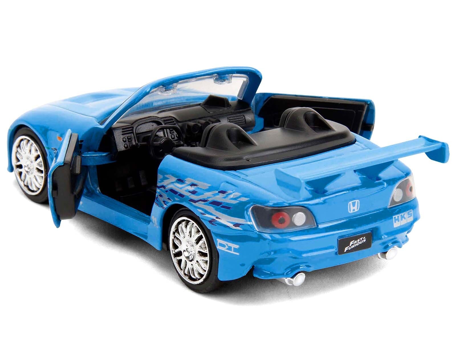 2001 Honda S2000 Convertible Blue with Graphics "Fast & Furious Remix - 25th Anniversary" Series 1/32 Diecast Model Car by Jada - Image 4