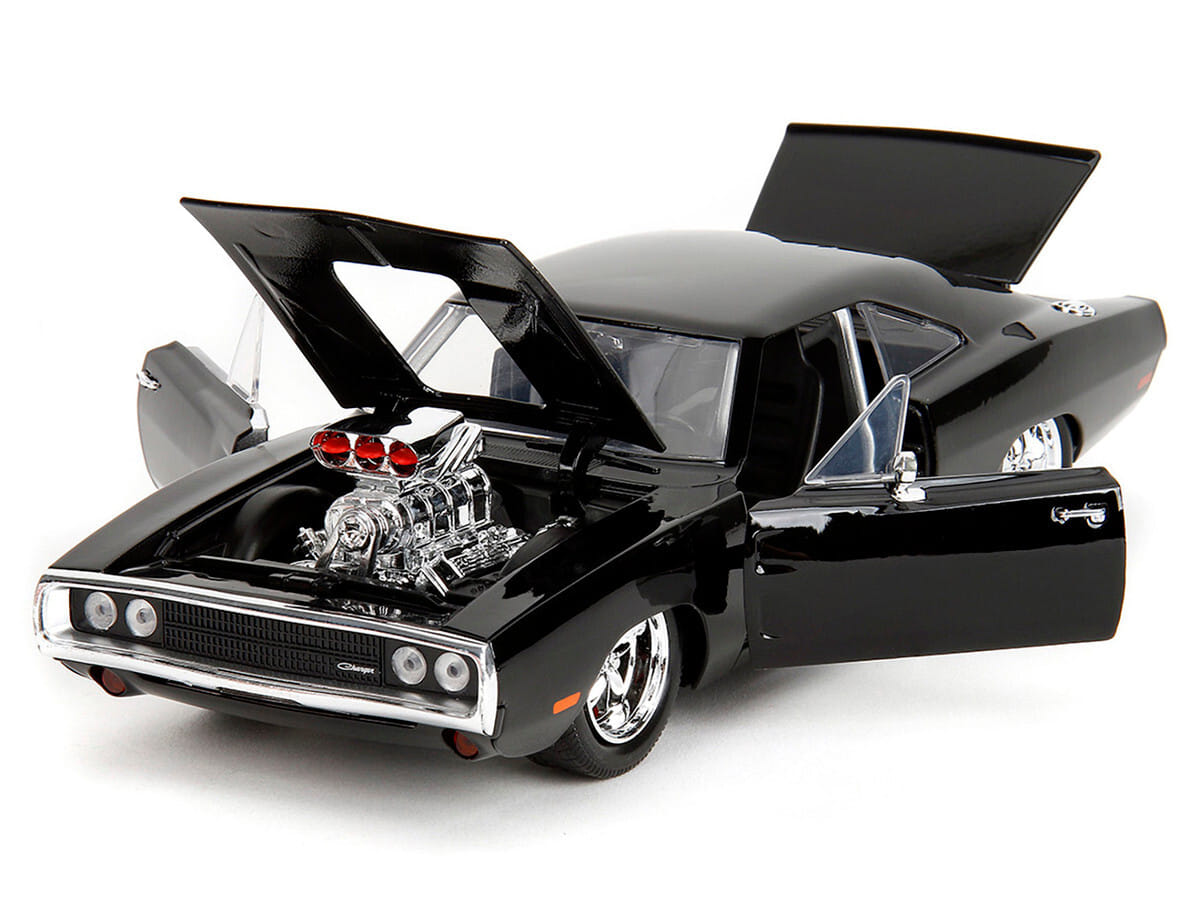 1970 Dodge Charger Black with Race Interior "The Fast and the Furious" (2001) Movie "25 Years of Fast & Furious" Series 1/24 Diecast Model Car by Jada - Image 2